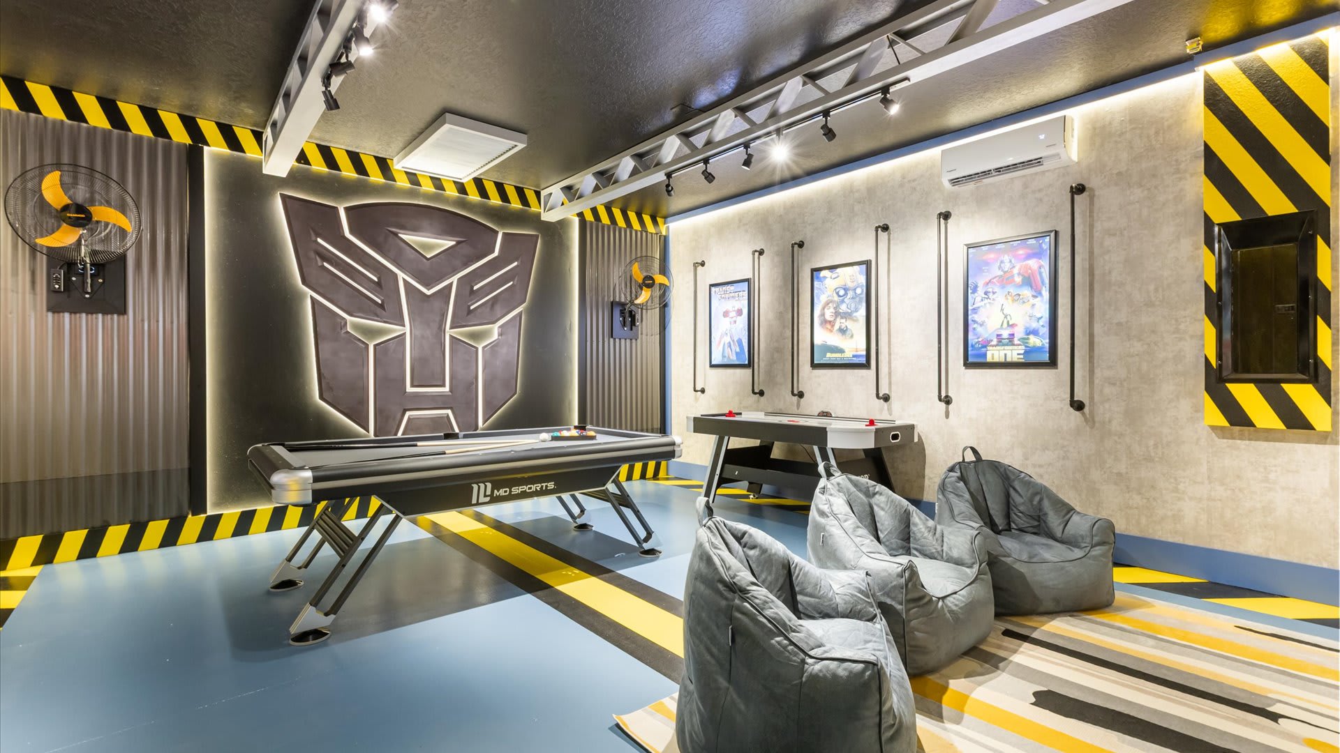 Transforms themed games room 