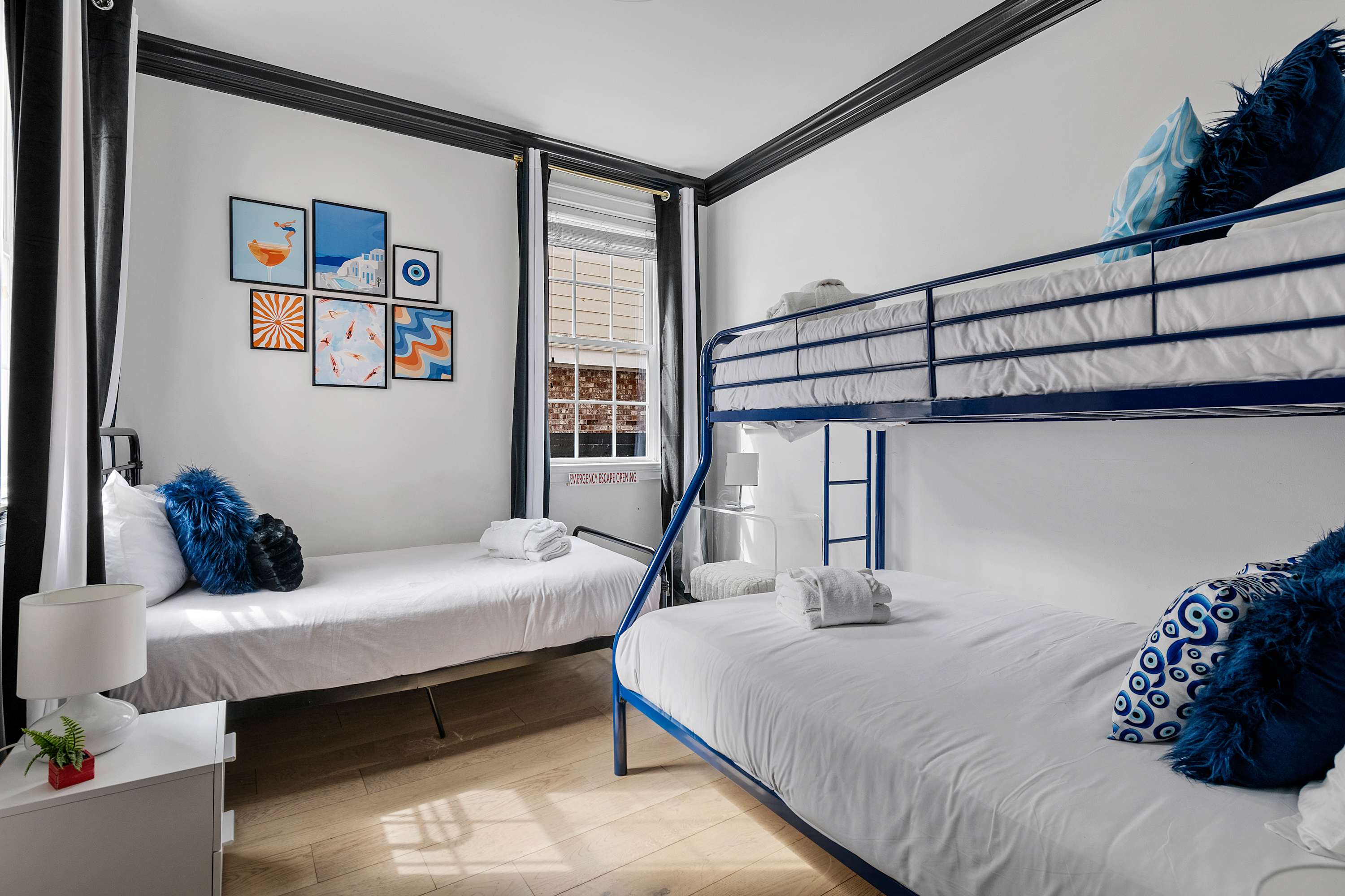 Bedroom #5: Twin Bed + Twin Bed + Full Bed (Bunk)