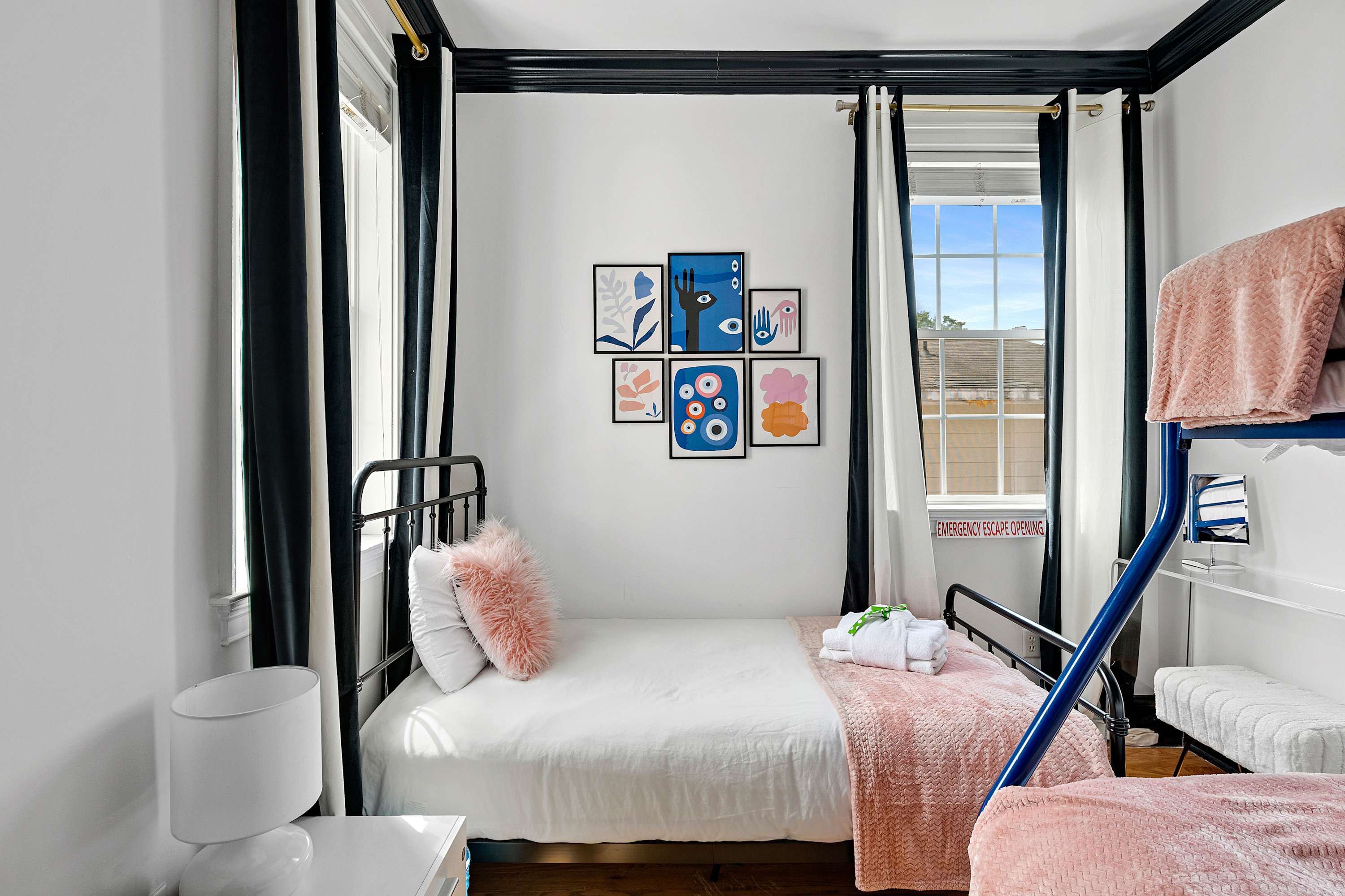 Bedroom #6: Twin Bed + Twin Bed + Full Bed (Bunk)