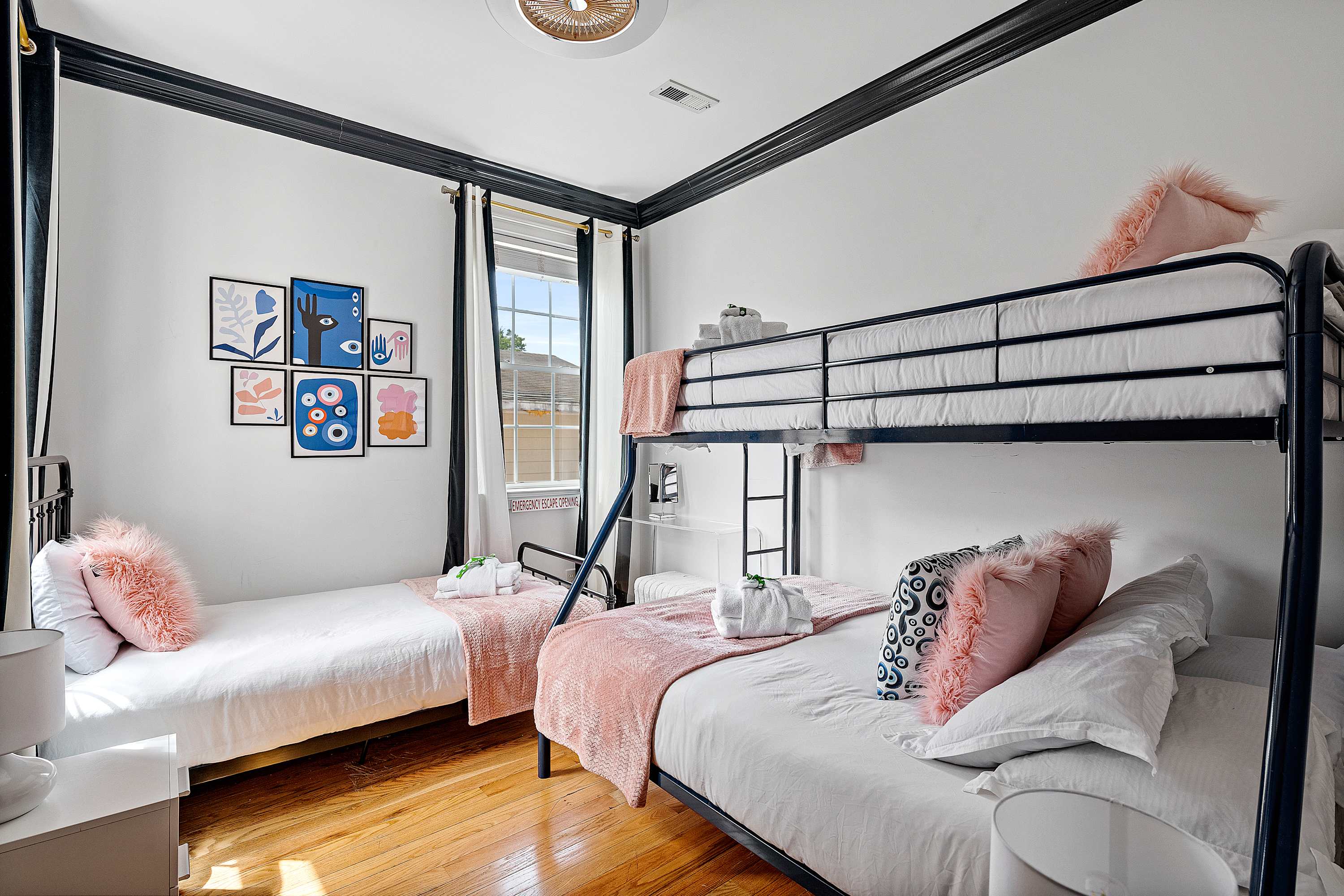 Bedroom #6: Twin Bed + Twin Bed + Full Bed (Bunk)