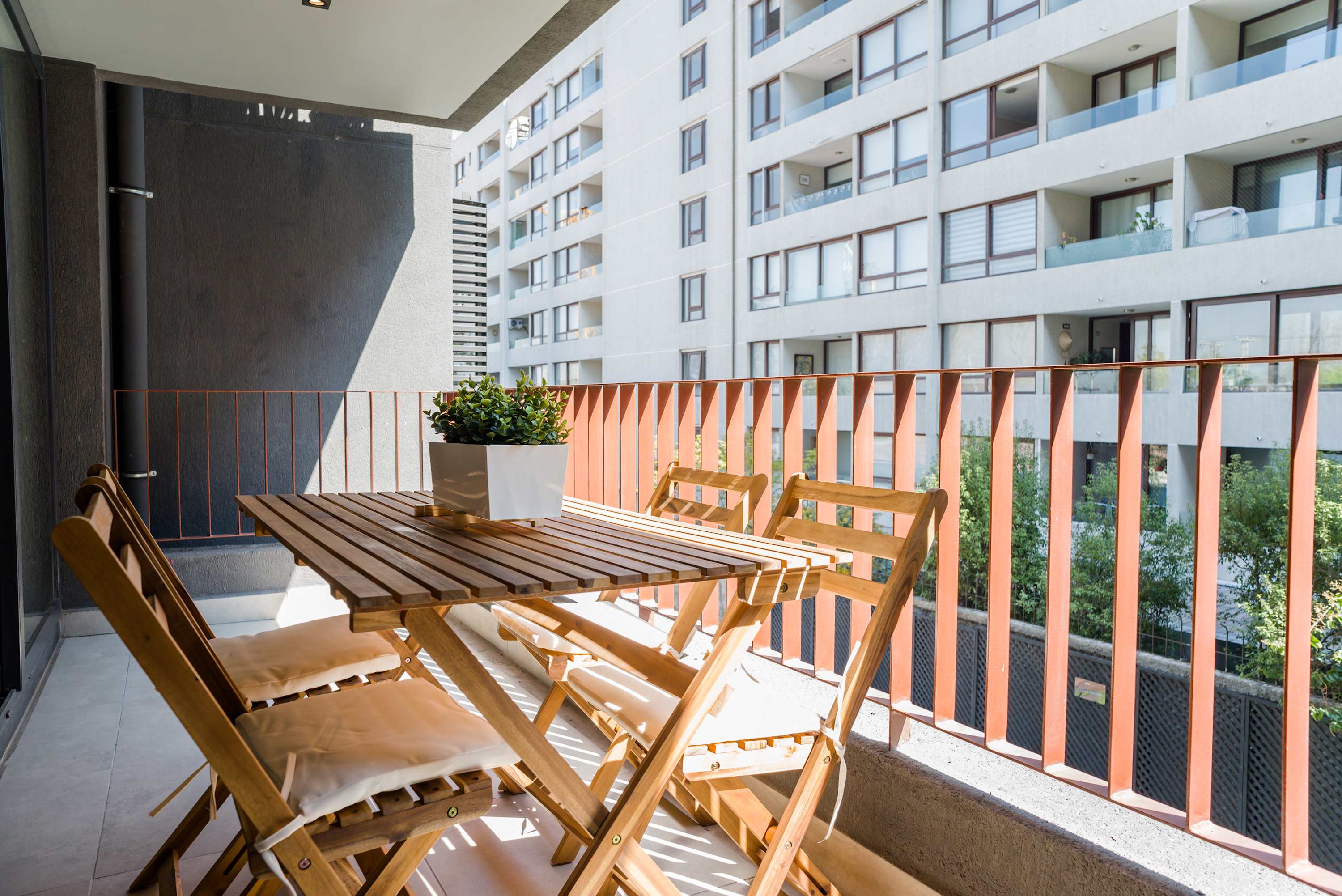 Relax on your private balcony with a morning coffee, surrounded by city views and fresh air.