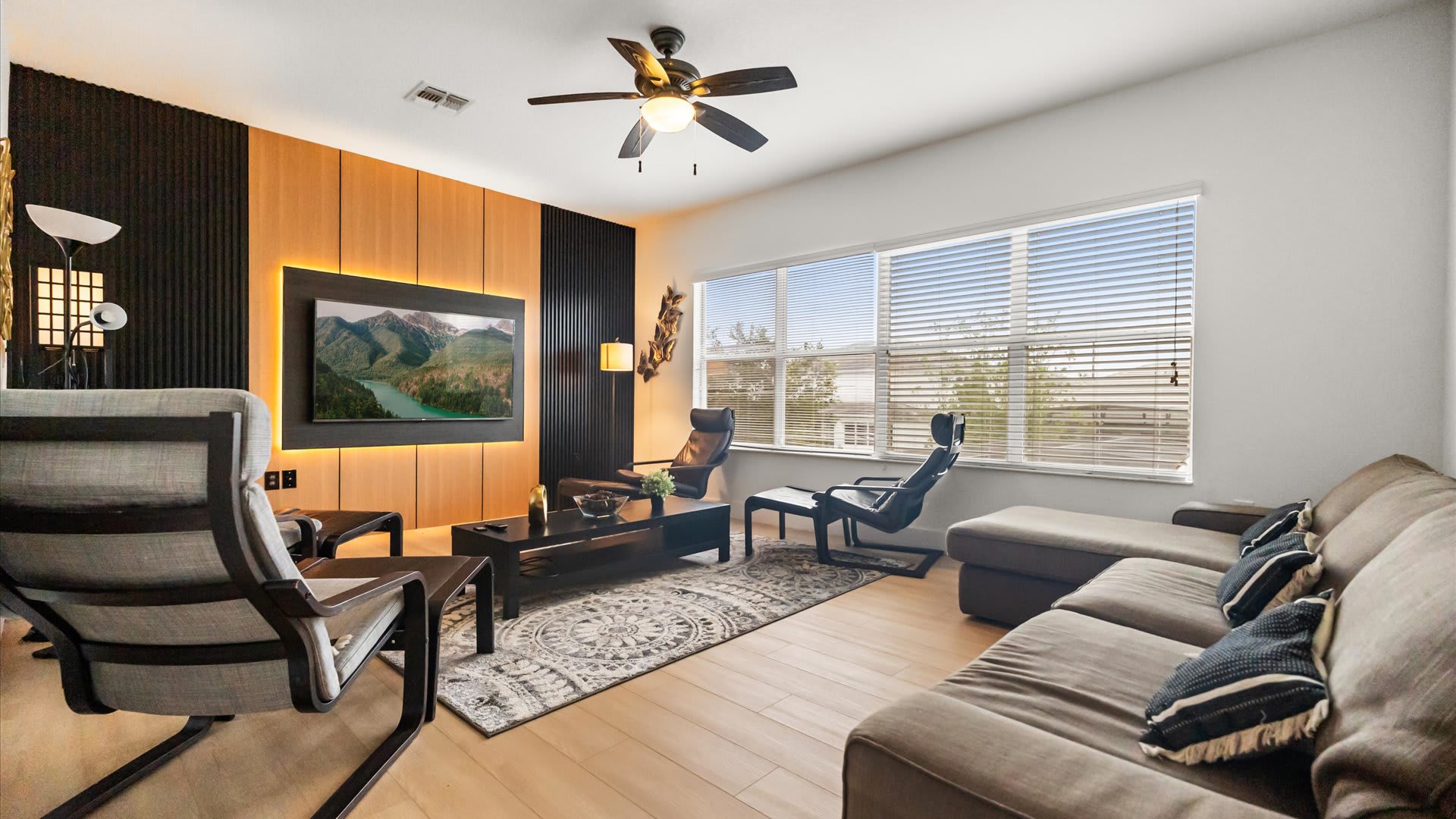 Modern living room with smart TV