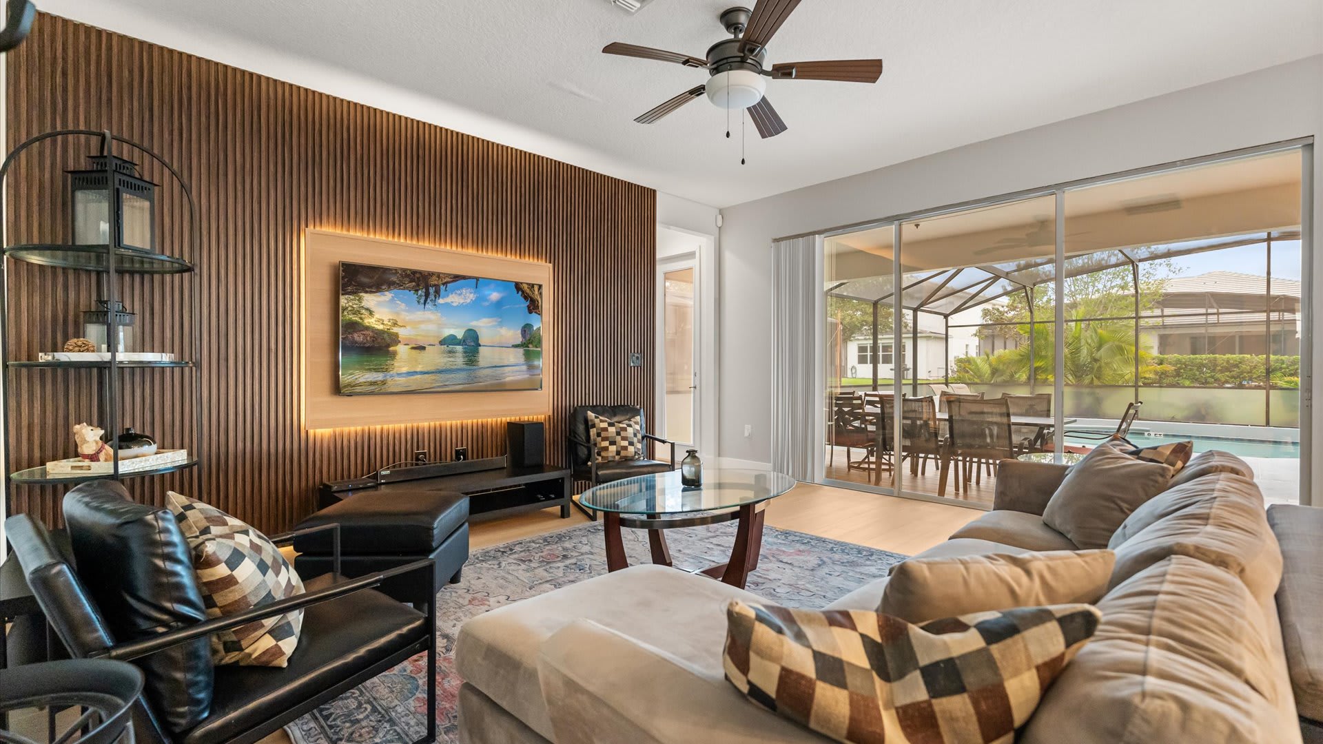 Modern living room with smart TV