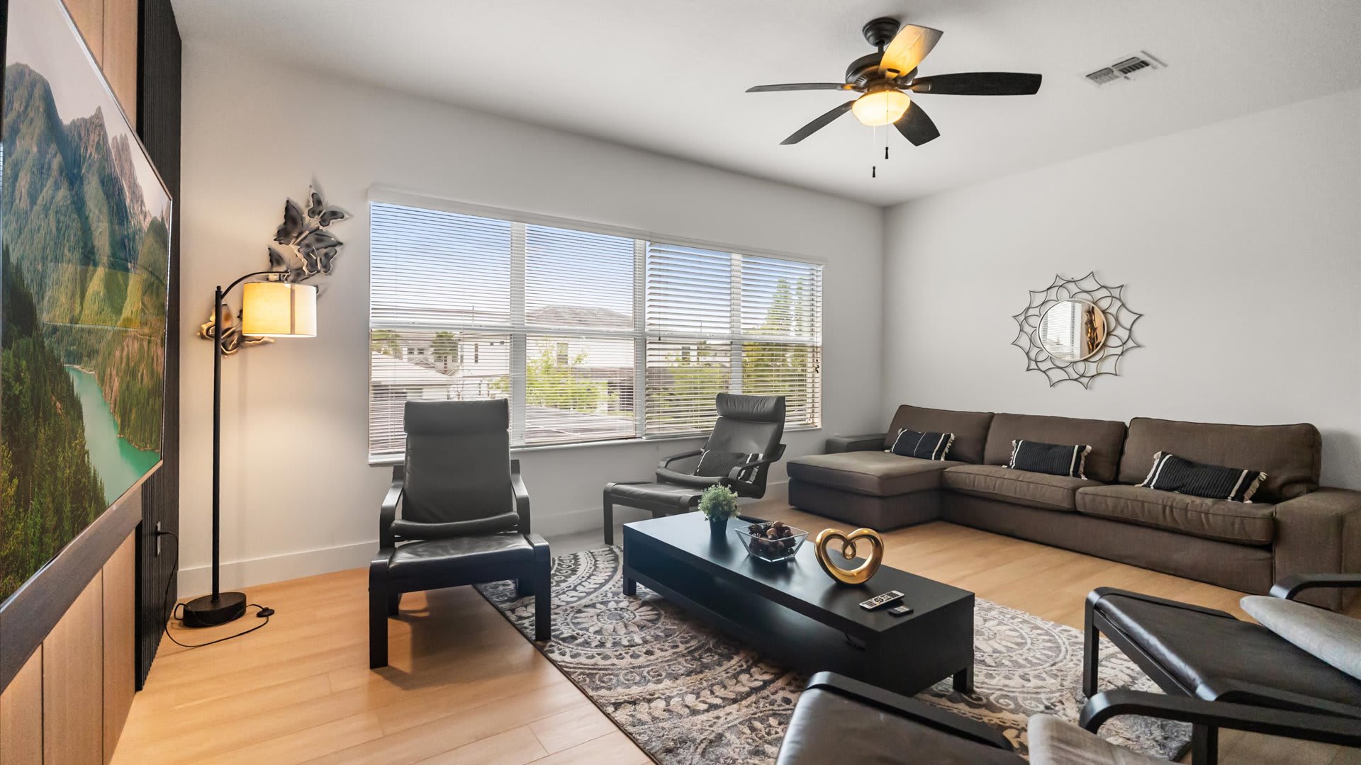 Modern living room with smart TV