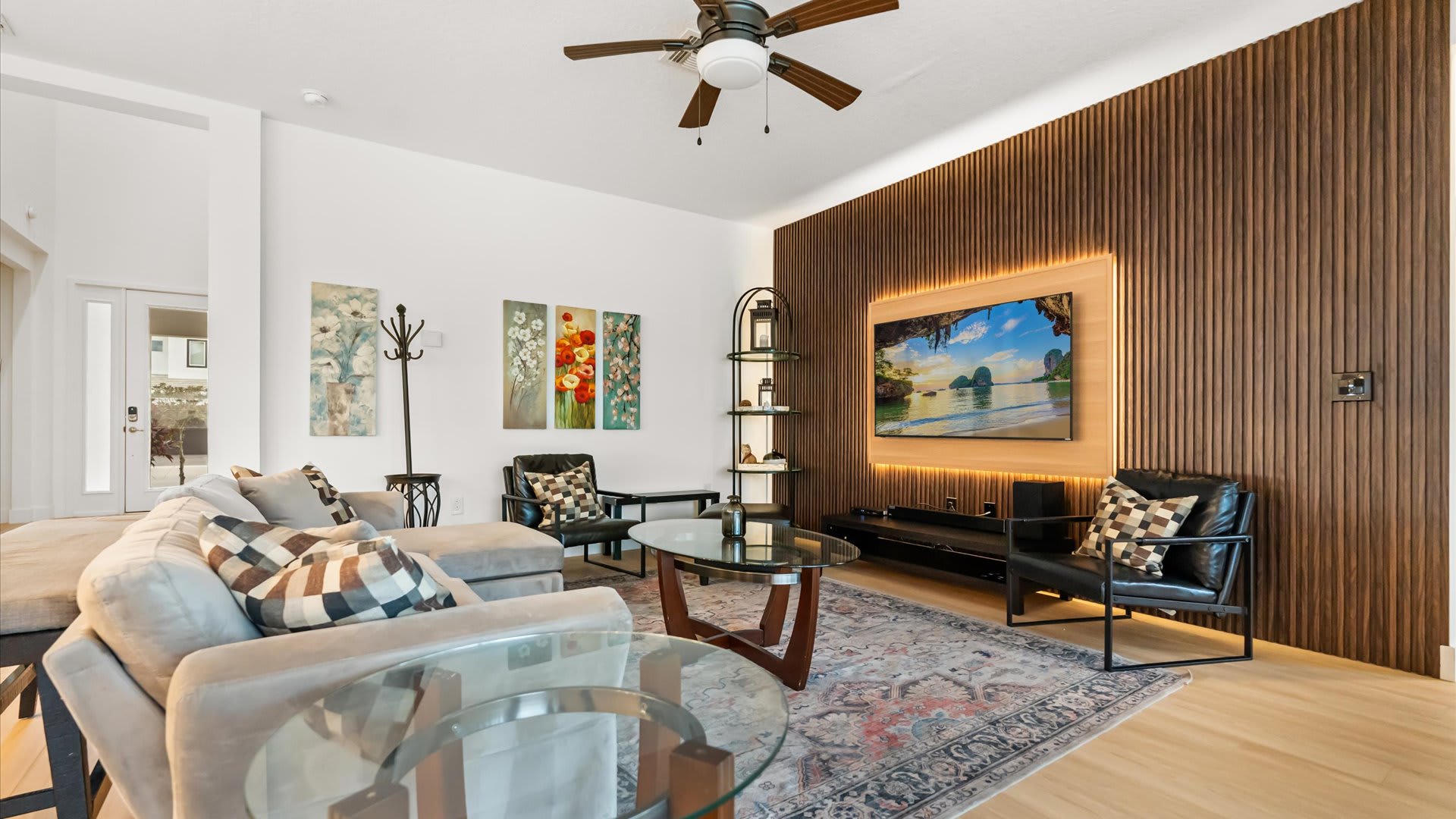 Modern living room with smart TV