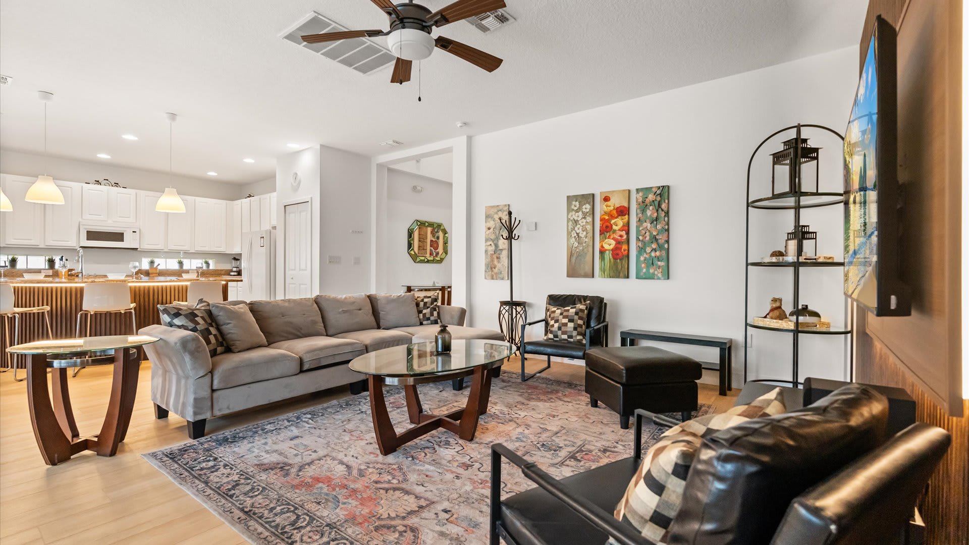 Modern living room with smart TV