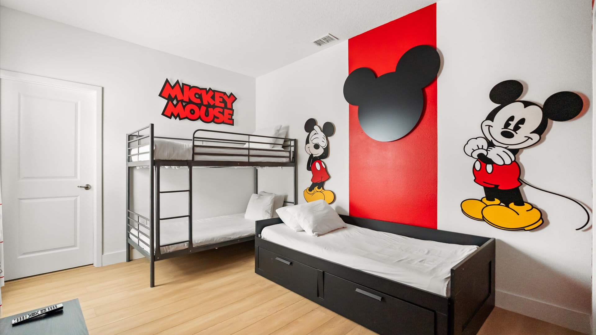 Mickey mouse themed bunk bedroom