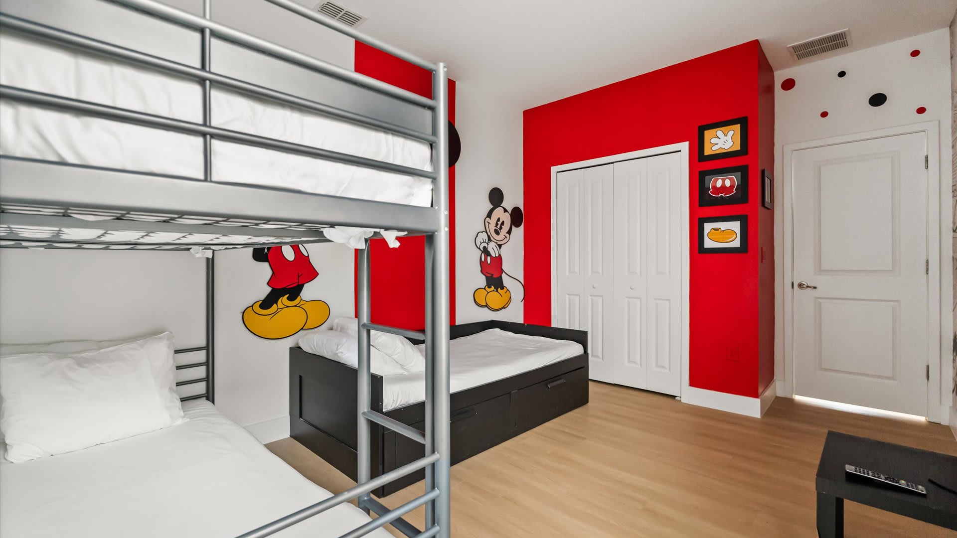 Mickey mouse themed bunk bedroom