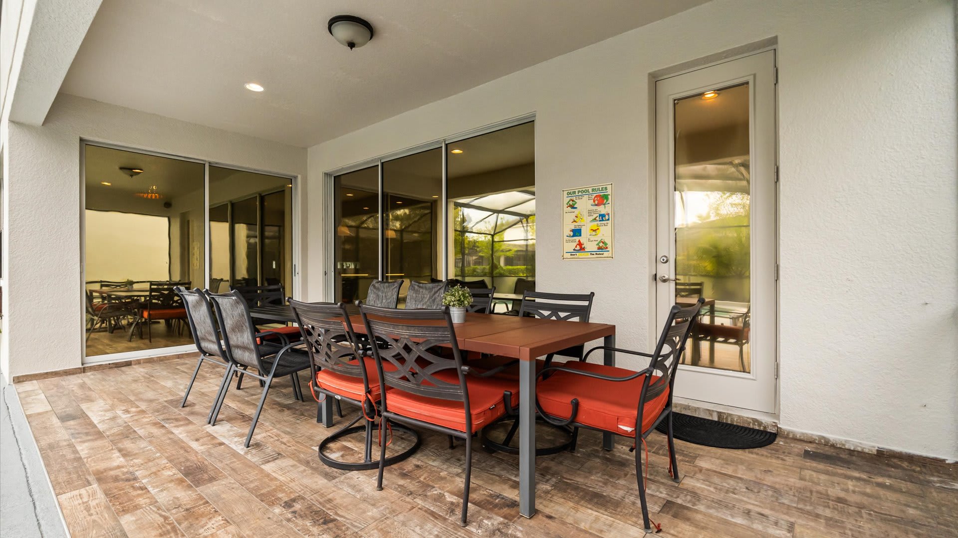 Refreshing outdoor patio with dining area