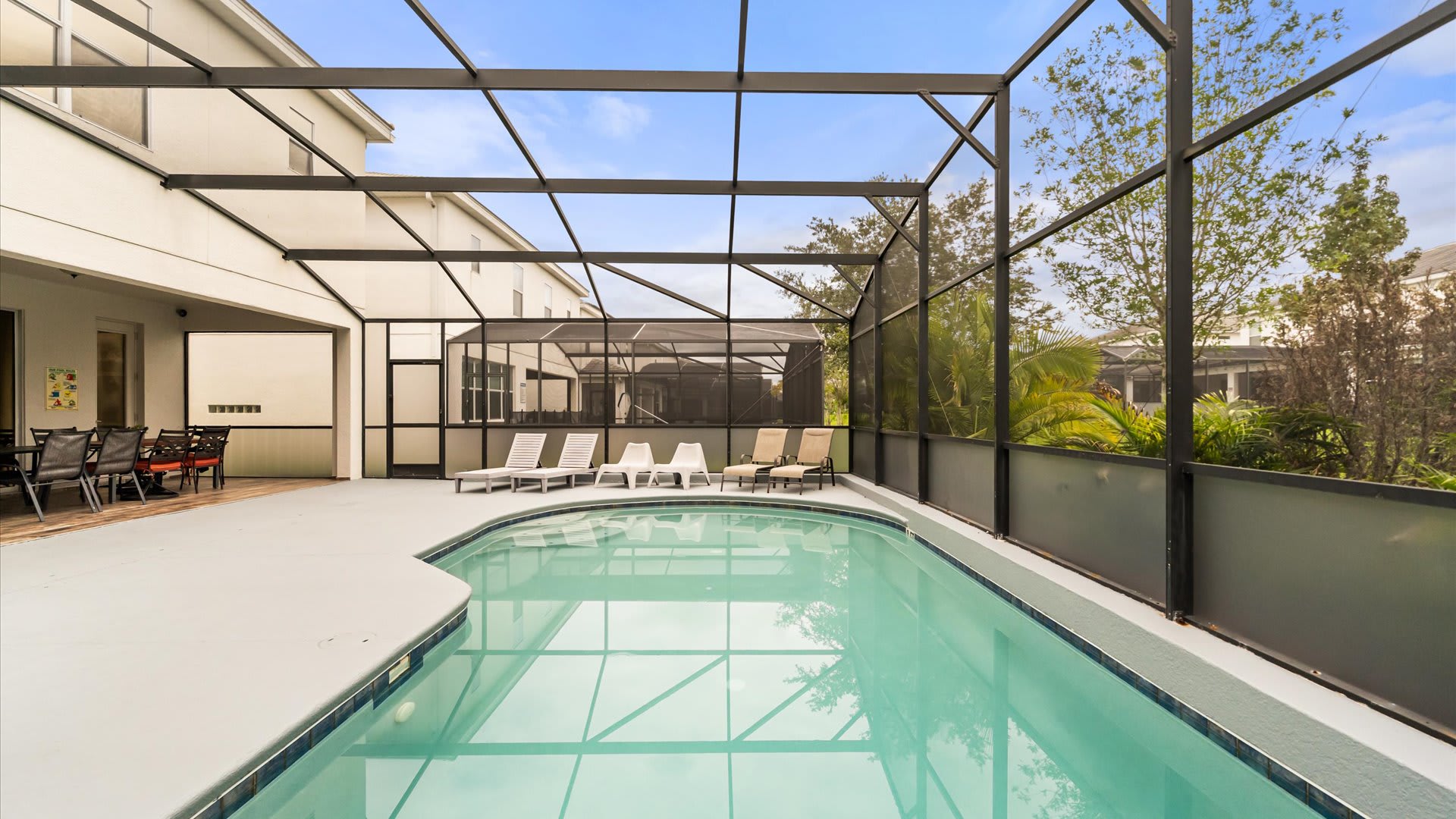 Refreshing outdoor swimming pool