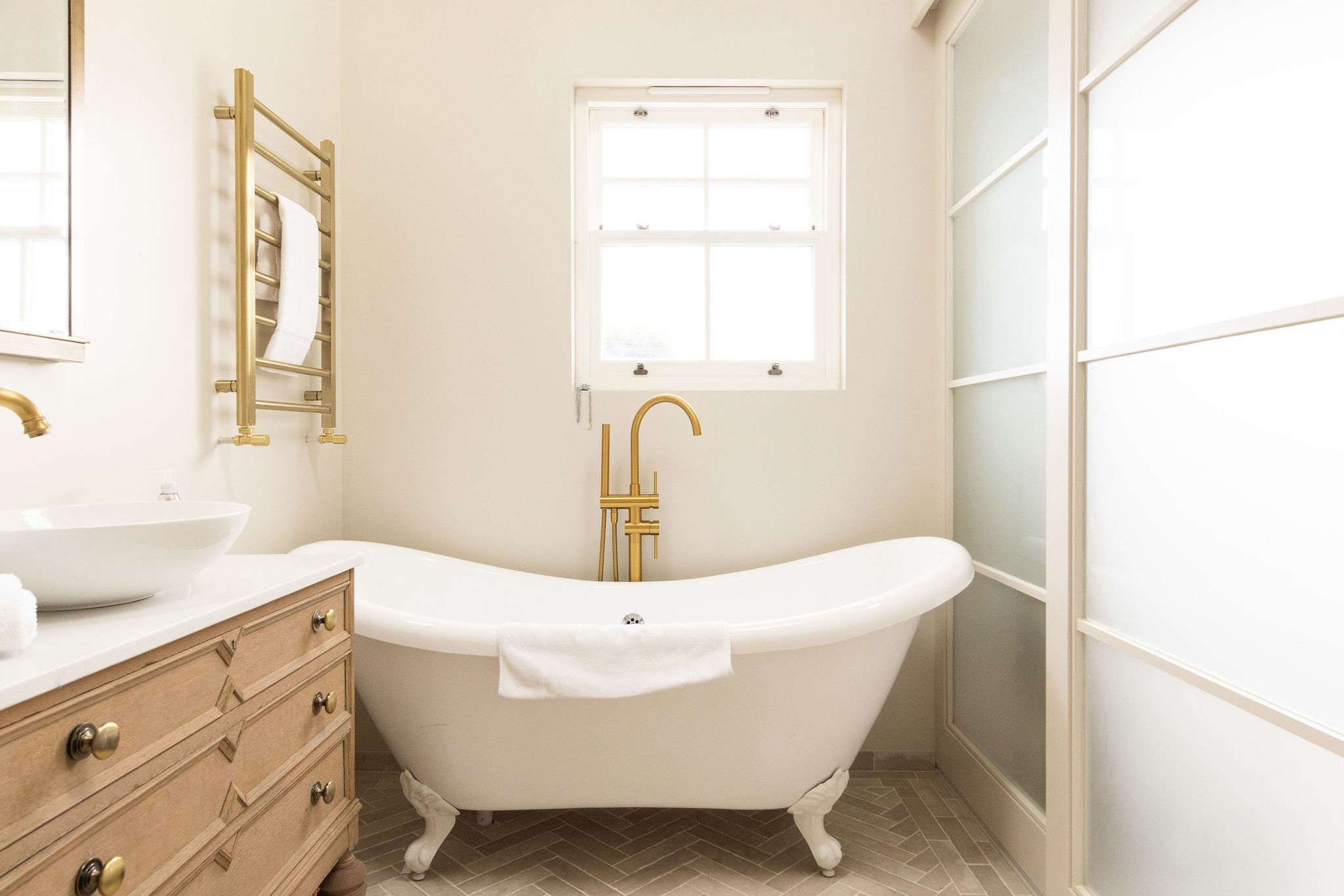 Relax and unwind with this freestanding tub.