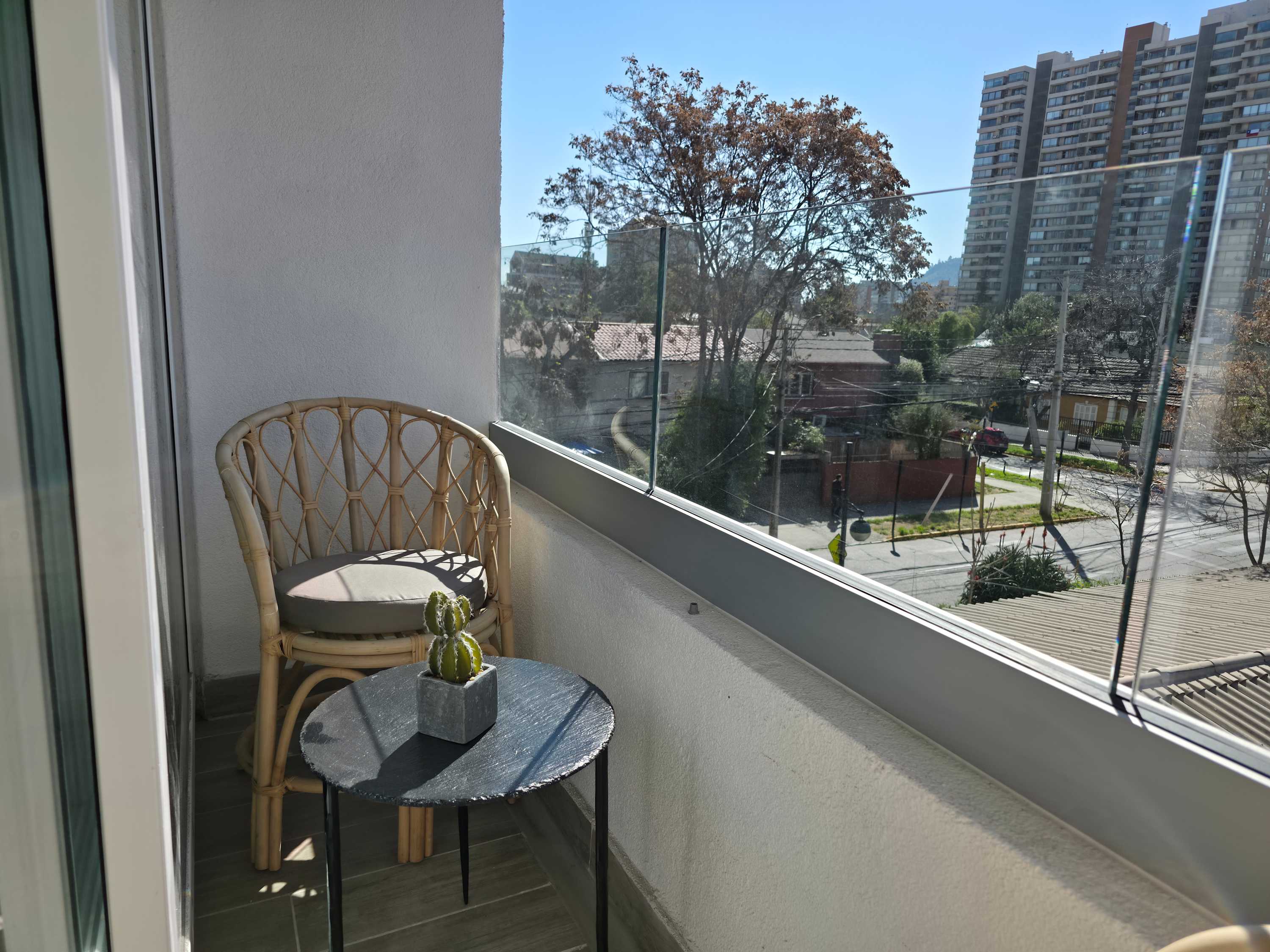 Relax on your private balcony with a charming view, perfect for morning coffee or evening relaxation.