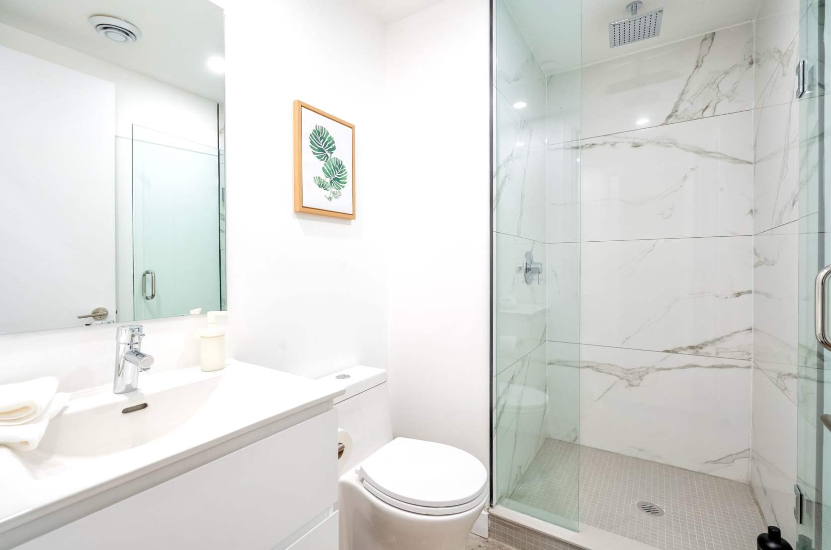 Full bathroom with standing shower