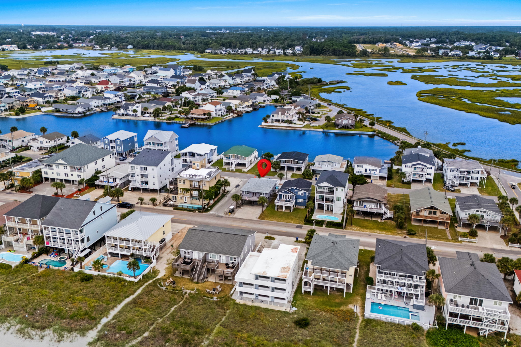 Overhead view of the surroundings