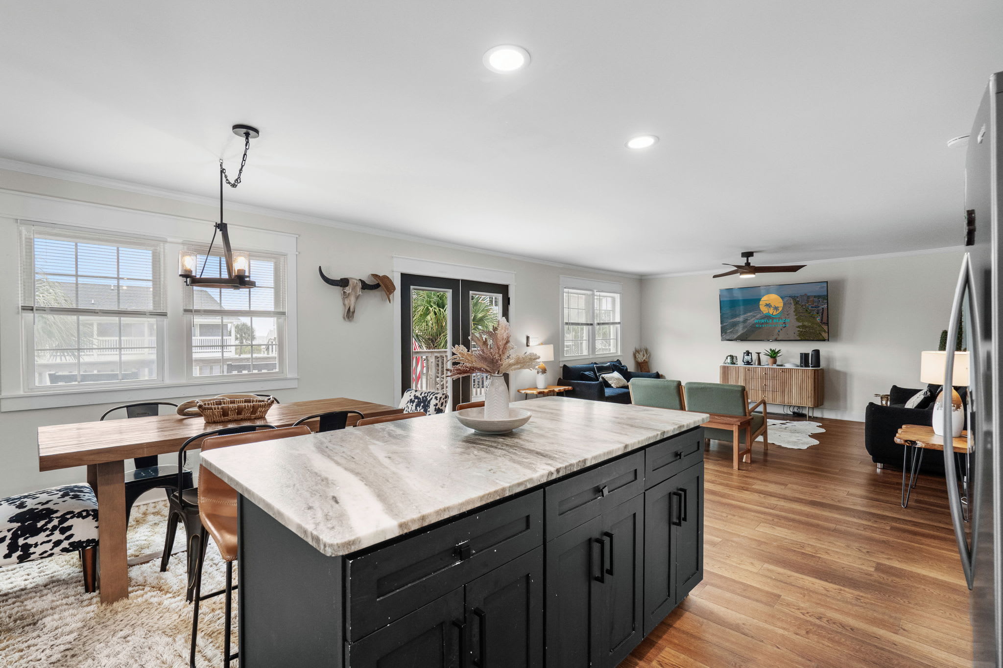 Kitchen view of the home interior.