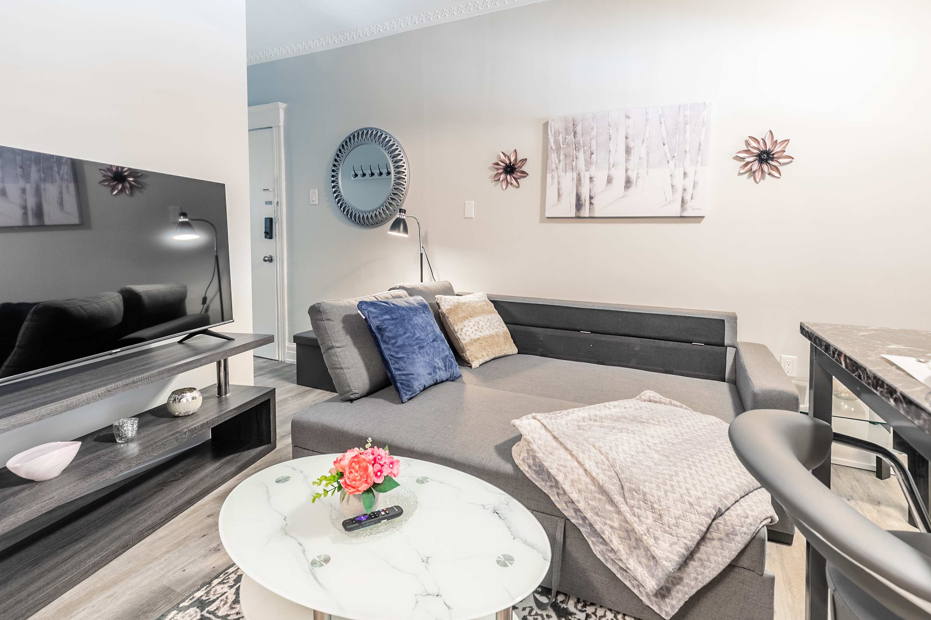 Living room with sofa bed