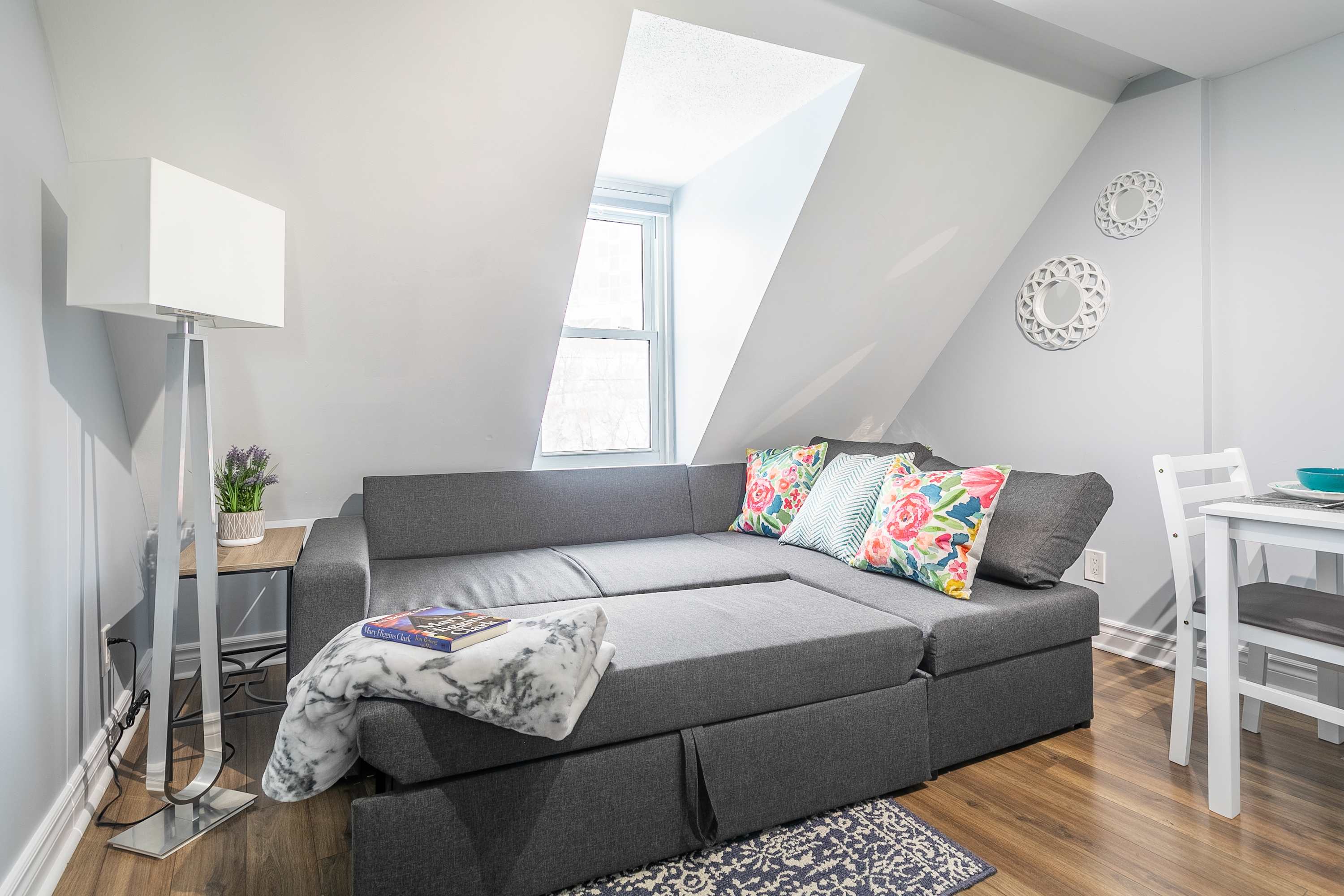 Living room with sofa bed