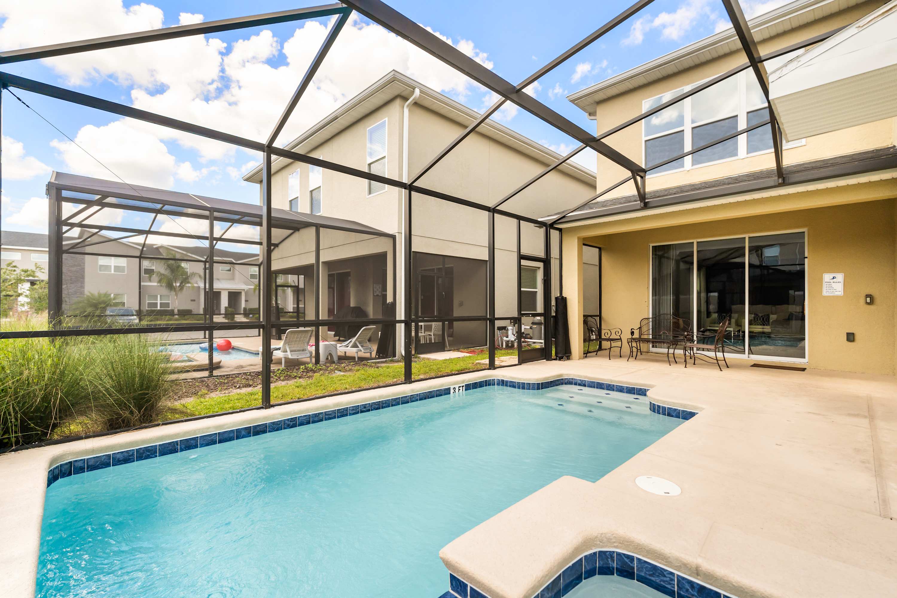 Private screened pool and spa — enjoy a refreshing dip any time of day.