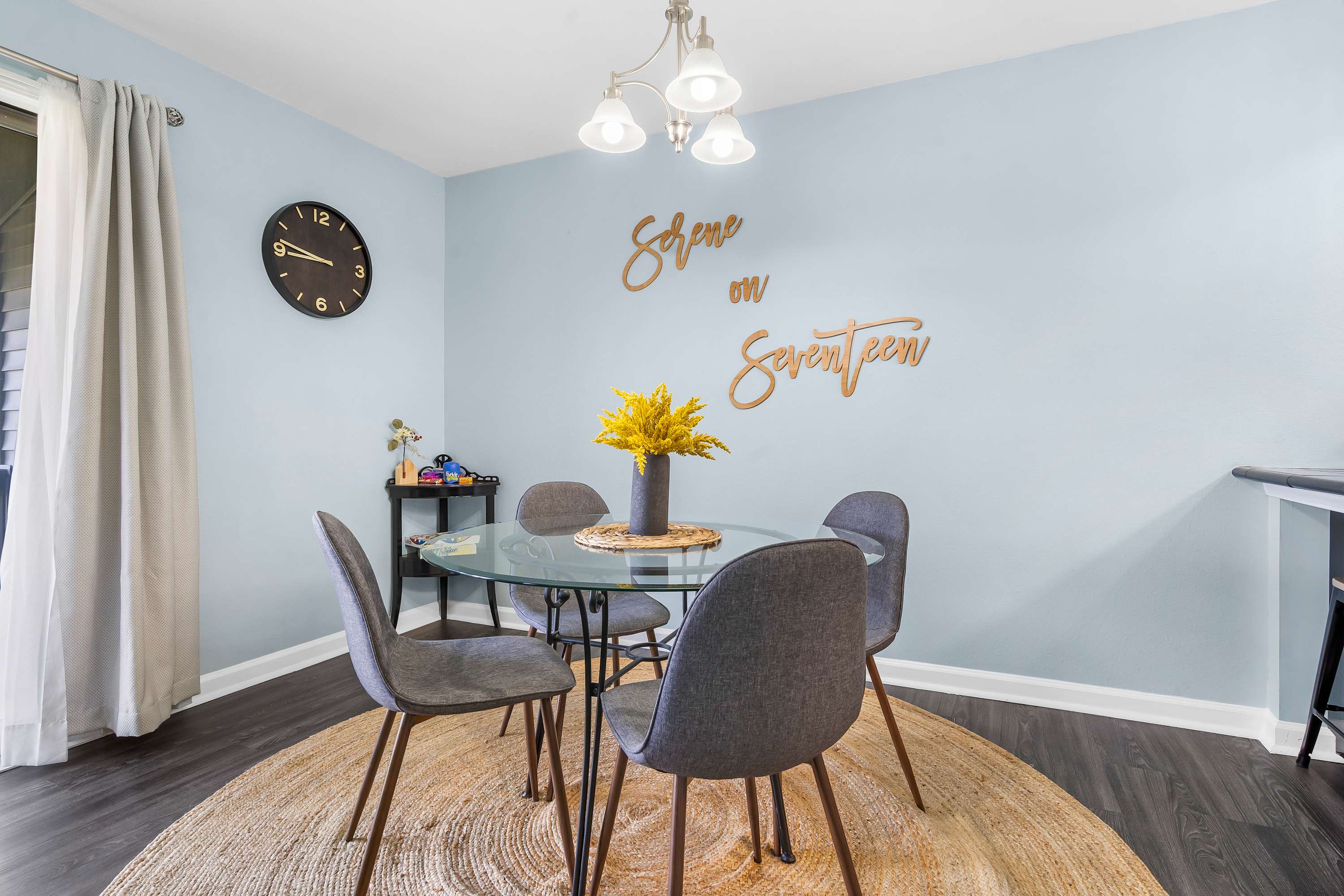 Make mealtime memories together at the dining table, seating 4​