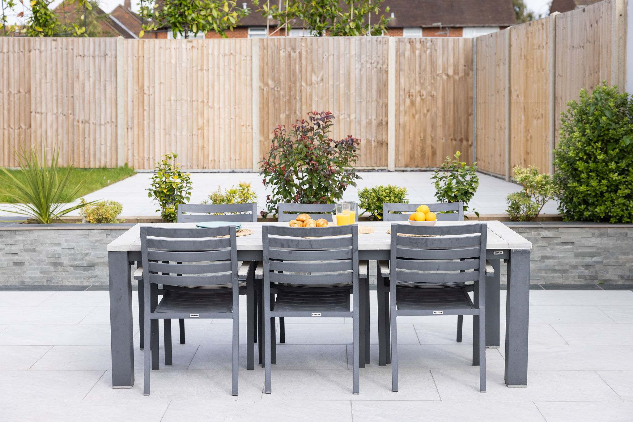 A dedicated outdoor dining space within your own private garden.