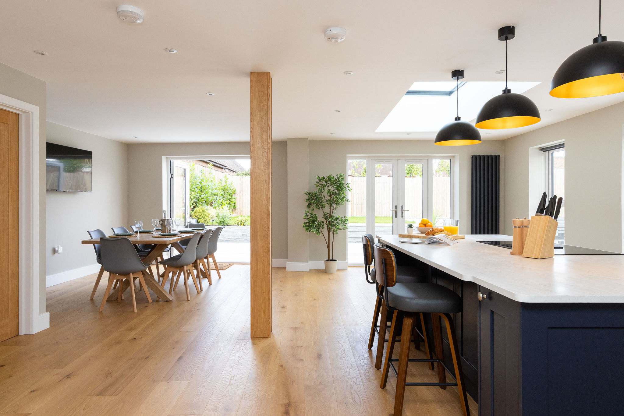 Enjoy meals with lovely garden views or dine alfresco outside.