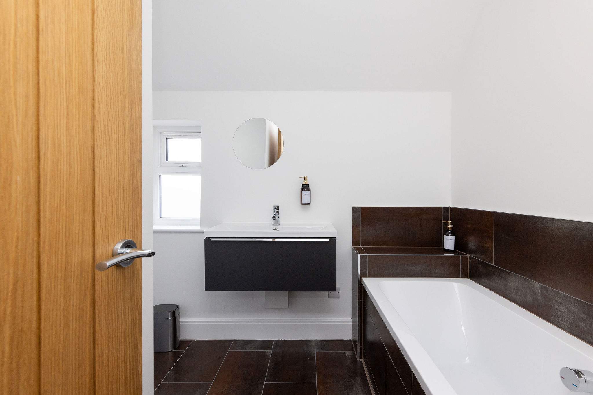 Unwind with a long, relaxing soak in the deep bathtub.