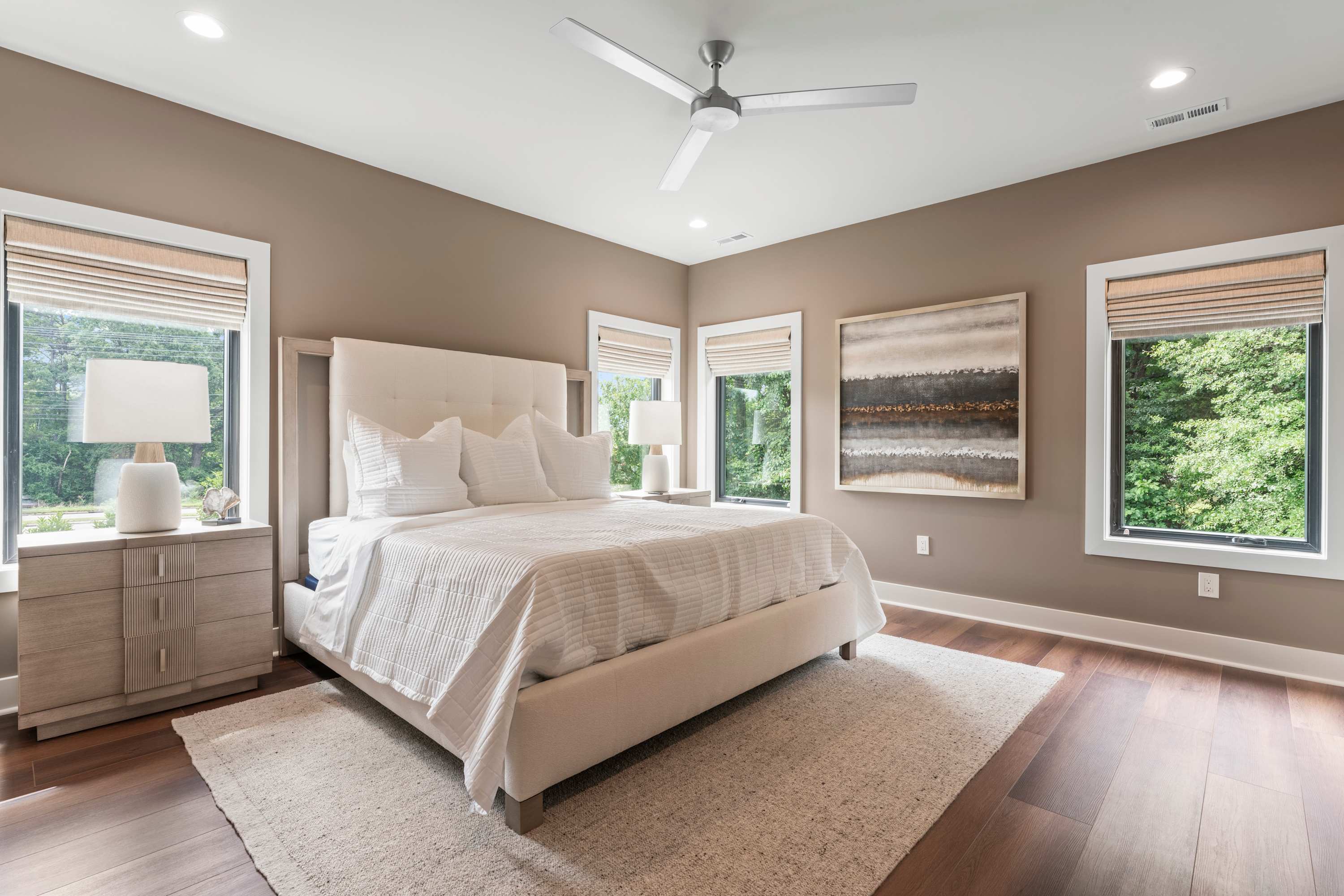 Rest easy on lush bedding in each room