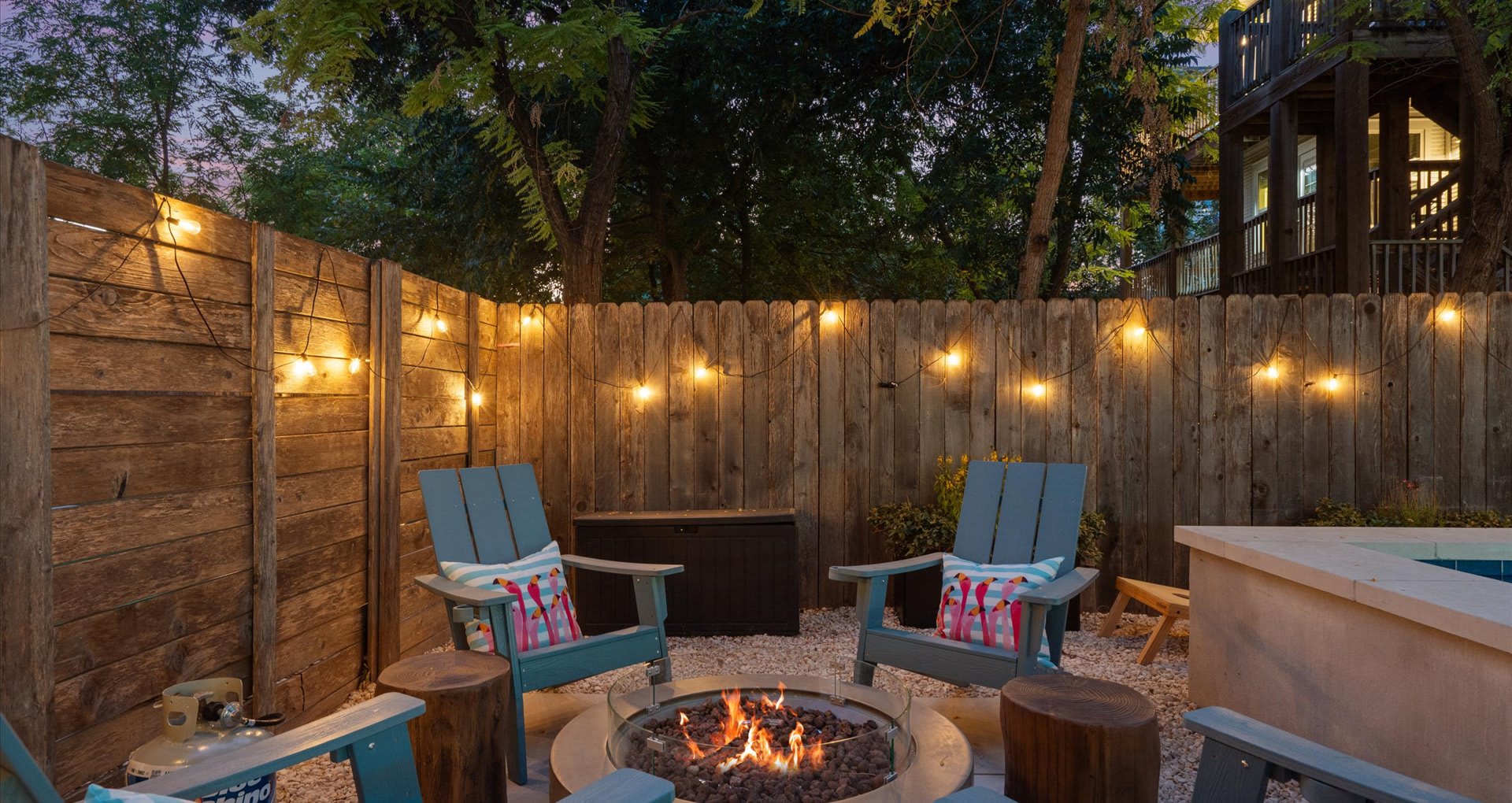 Outdoor fire pit with seating for evening conversations
