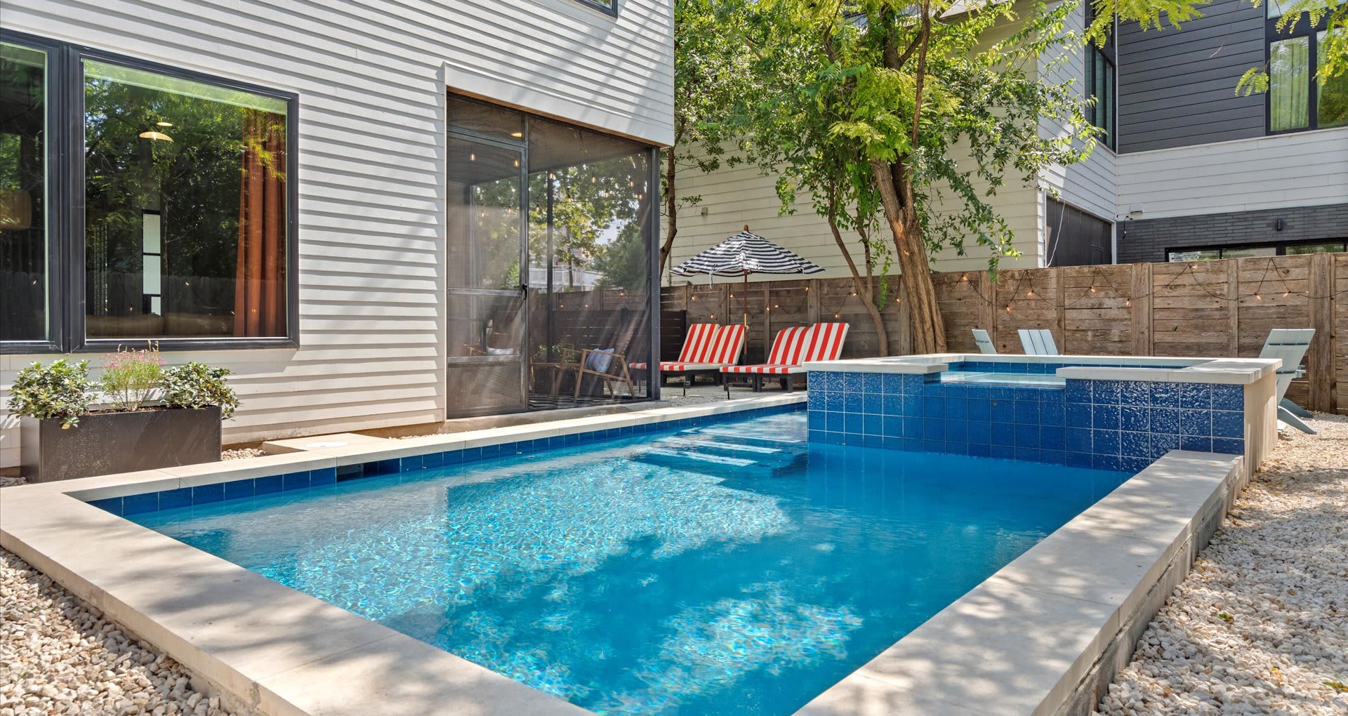 Backyard pool perfect for cooling off in the Austin Texas sun
