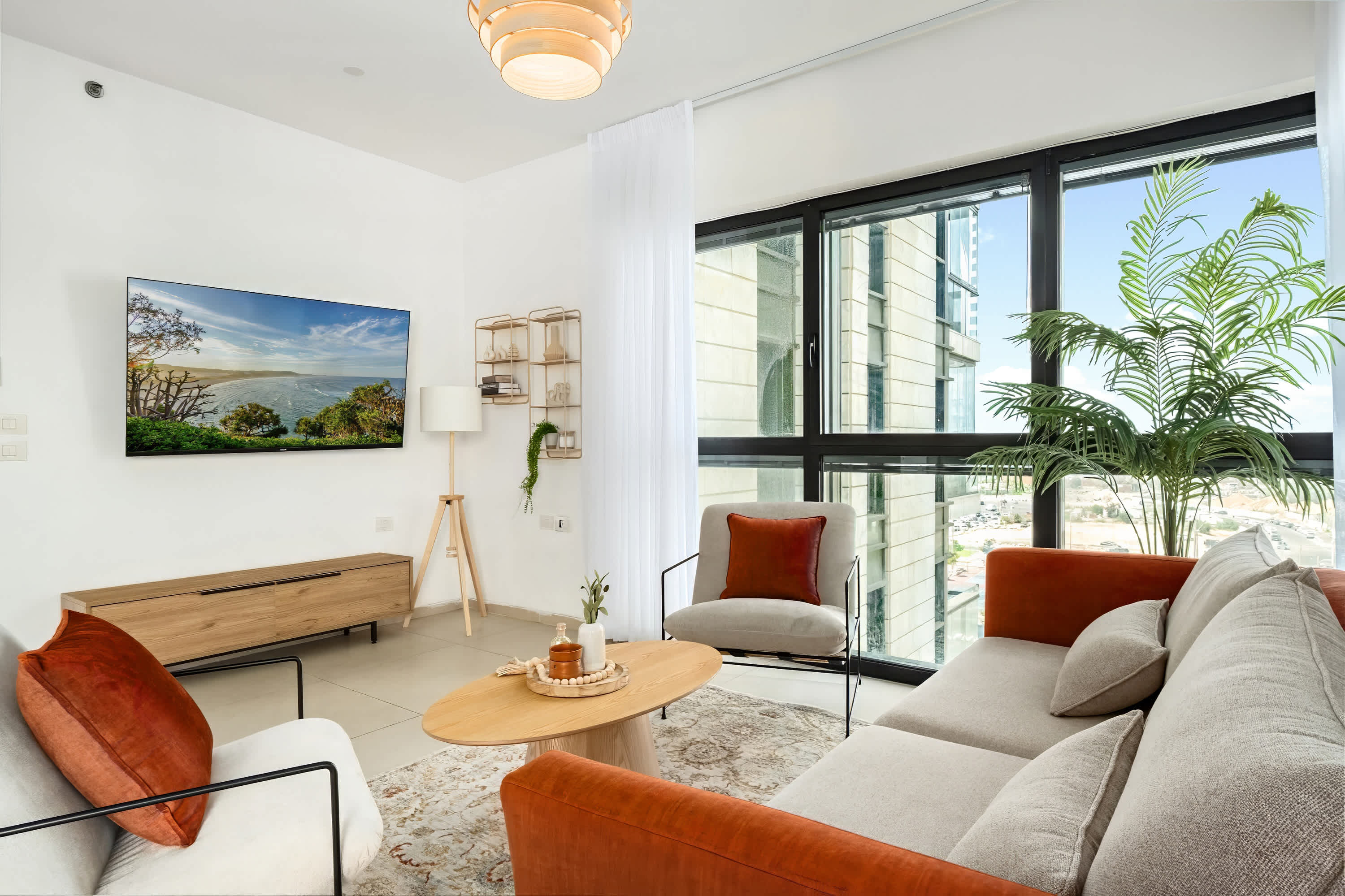 Stylish 3BR Tower | Seaview | Parking | Mamad β Bat Yam, Center District β vacation rental