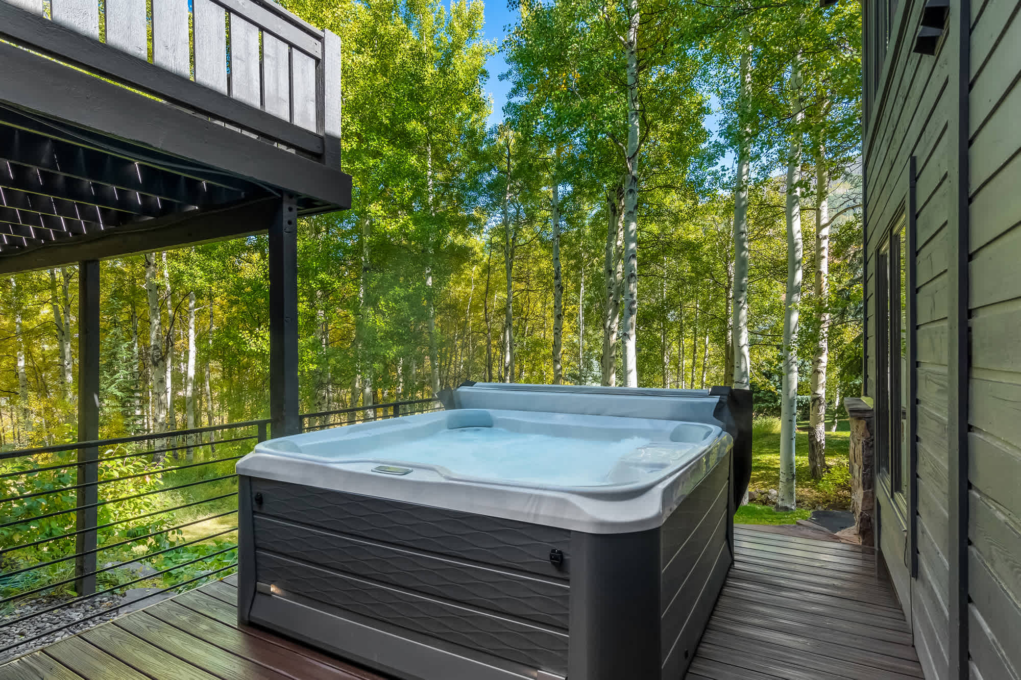 Soak in nature in the private hot tub