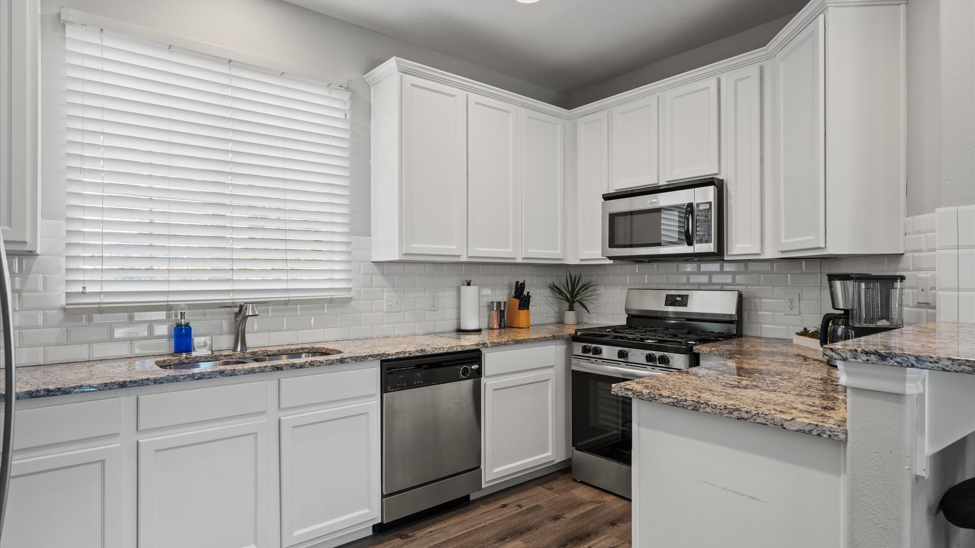 Newly renovated kitchen with silver appliances