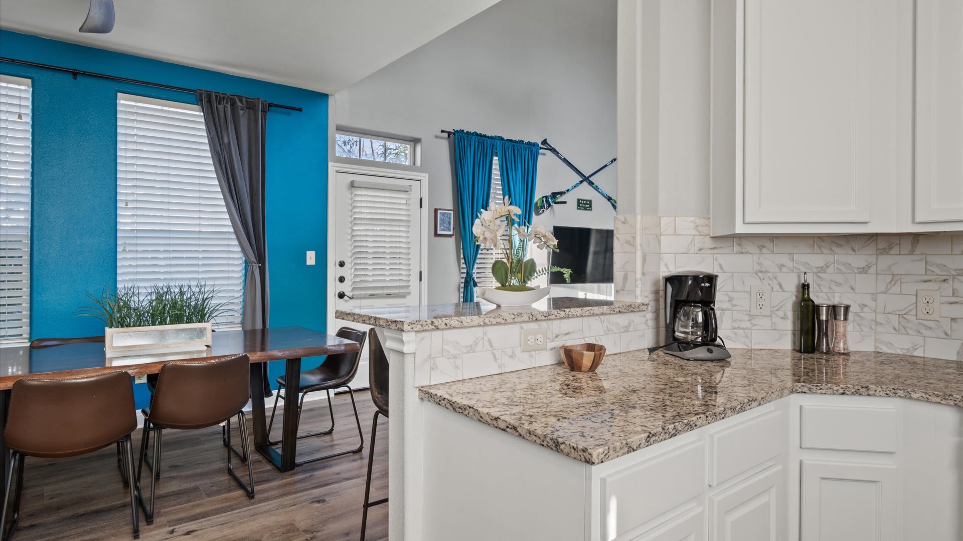 Open-concept kitchen area