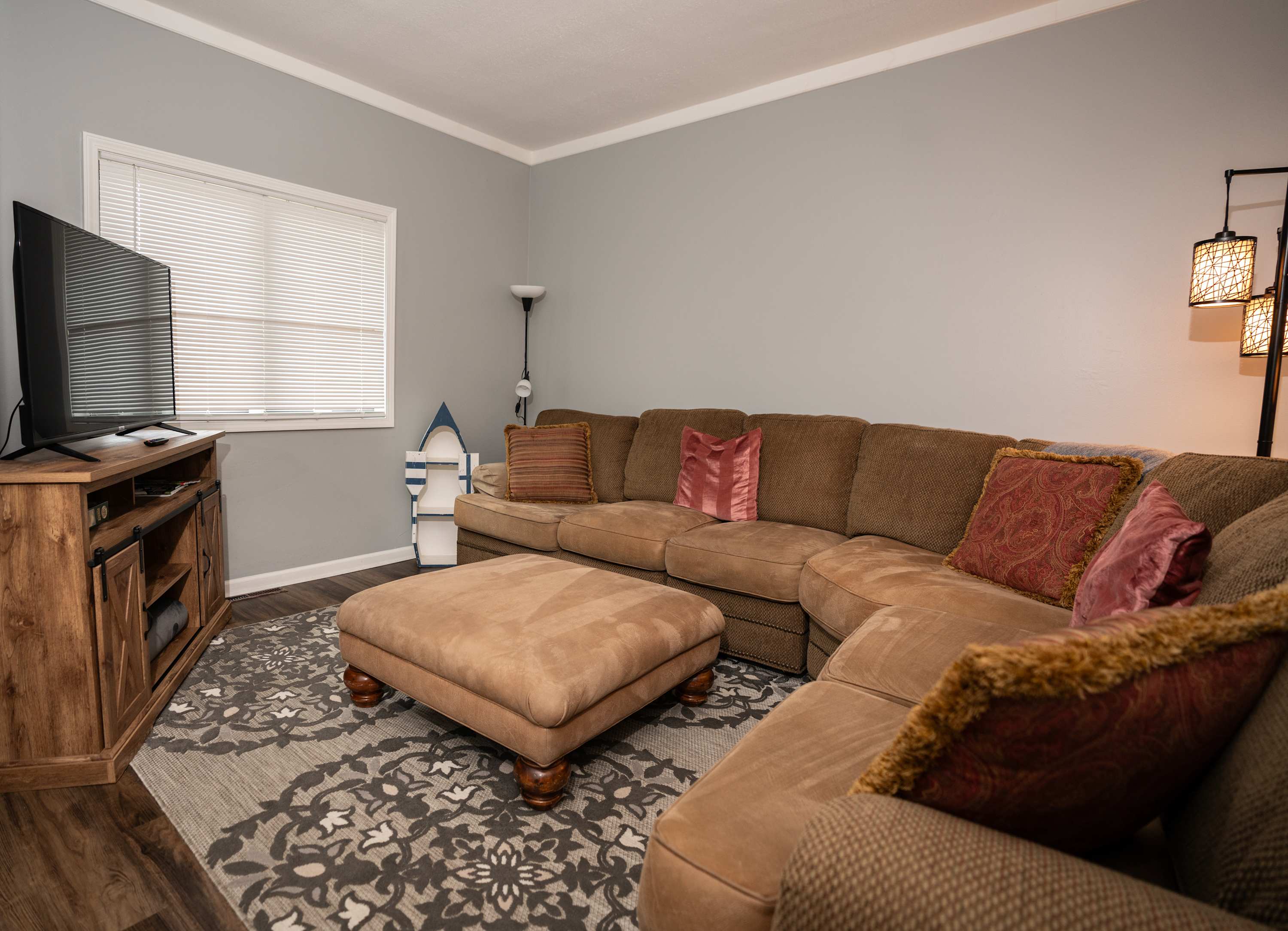 Living room with smart TV