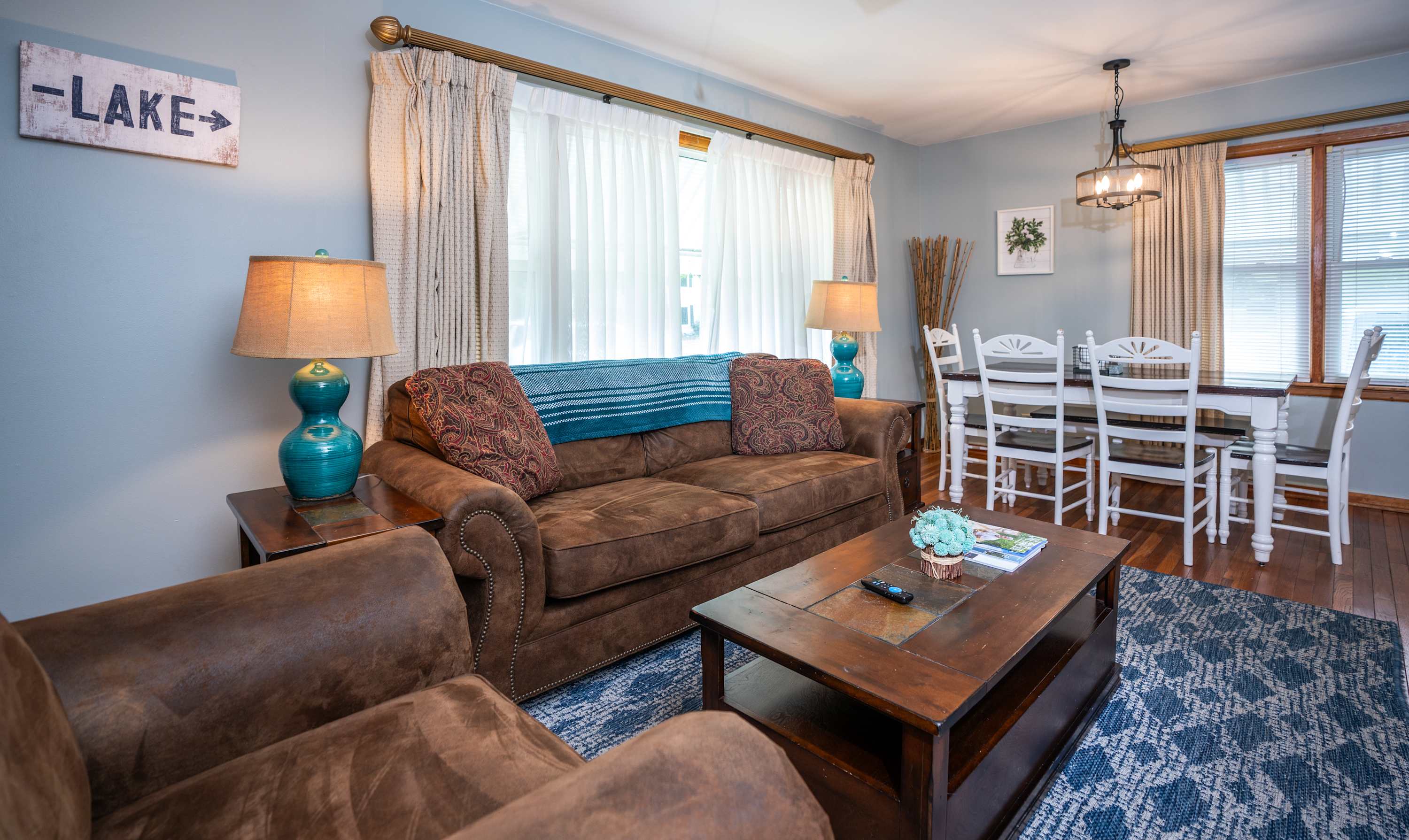 Curl up in the inviting living room & stream your favorites on the smart TV​