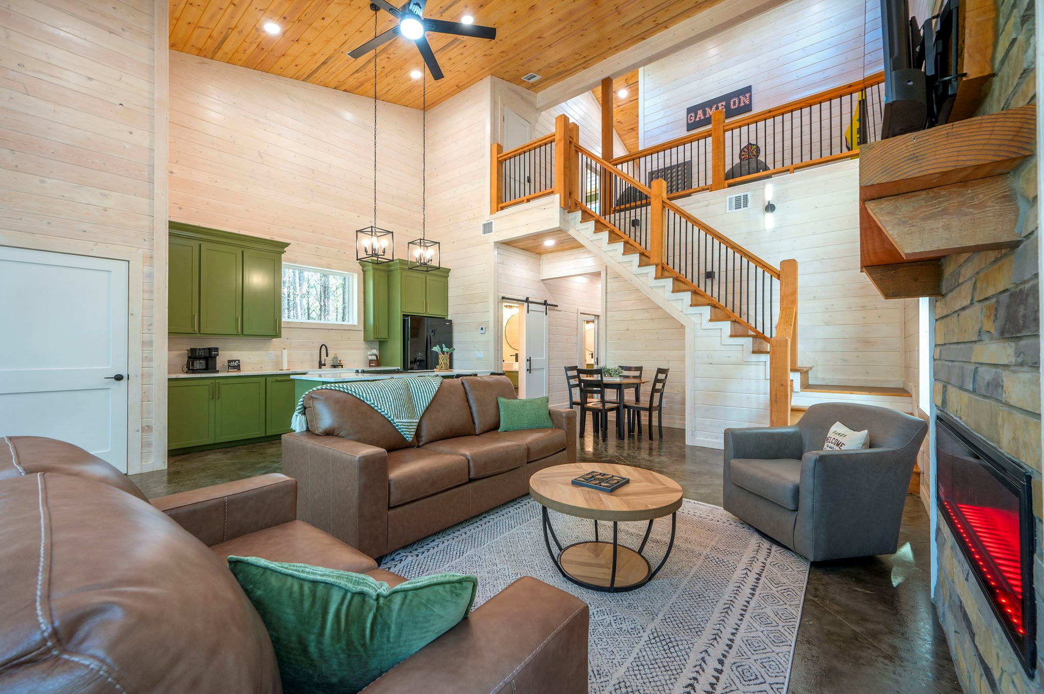 Relax in the airy, sun-filled living space