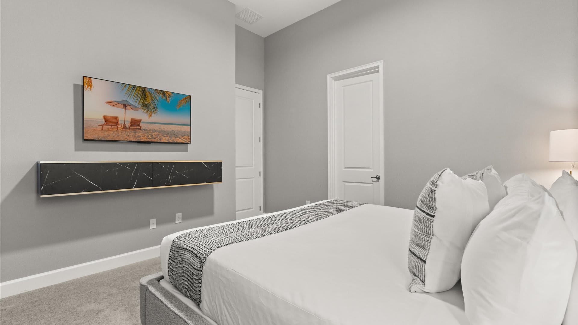 Spacious King Bedroom with smart TV and en-suite bathroom