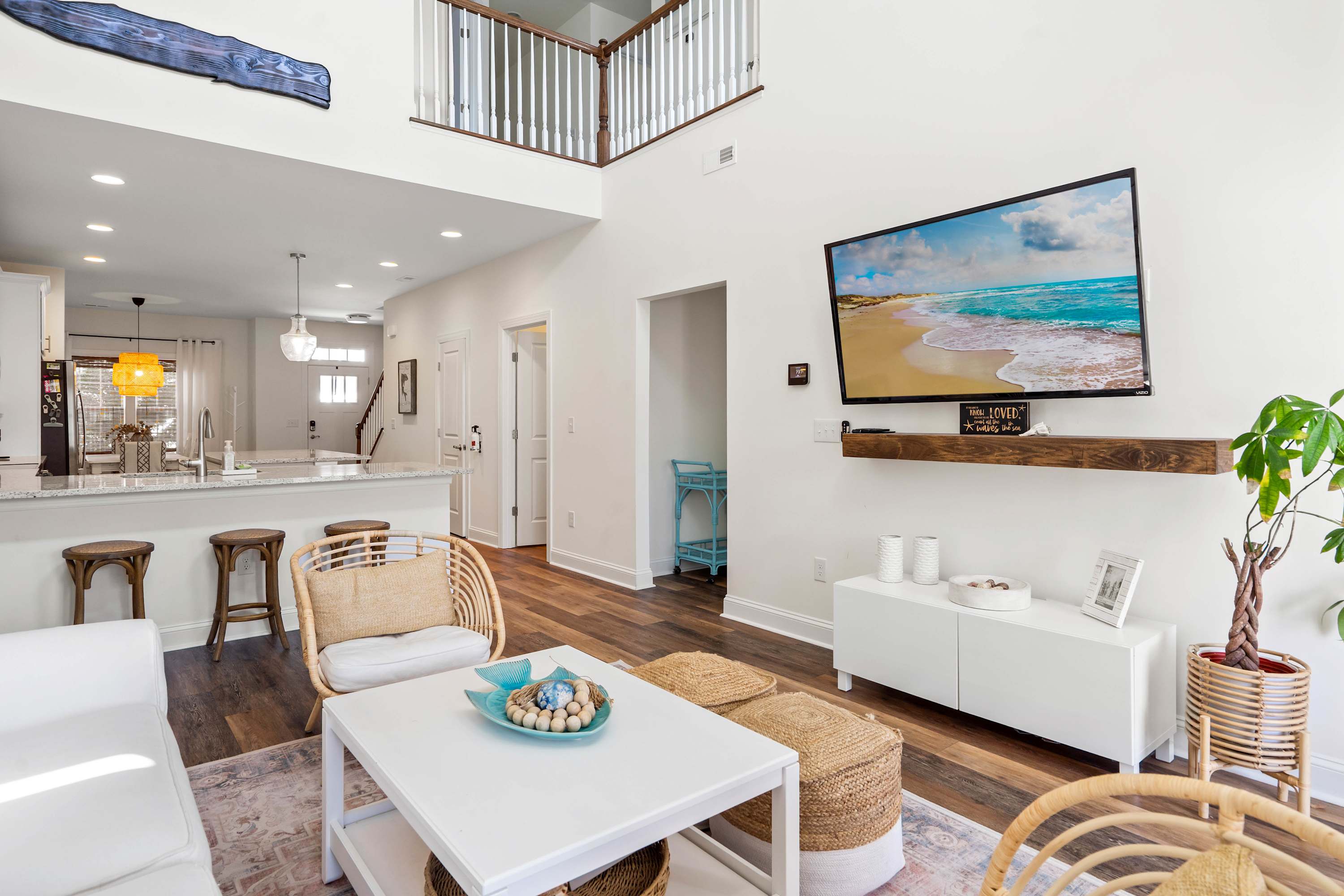 Relax in the airy, sun-filled living space