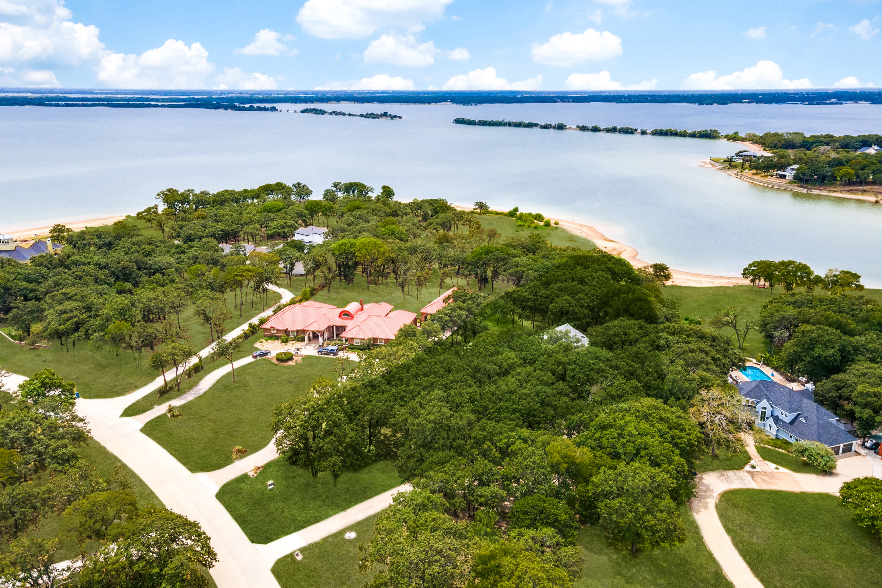 Lakefront Oasis Home w/ Pool & Sand Beach — Lakewood Village, TX — vacation rental