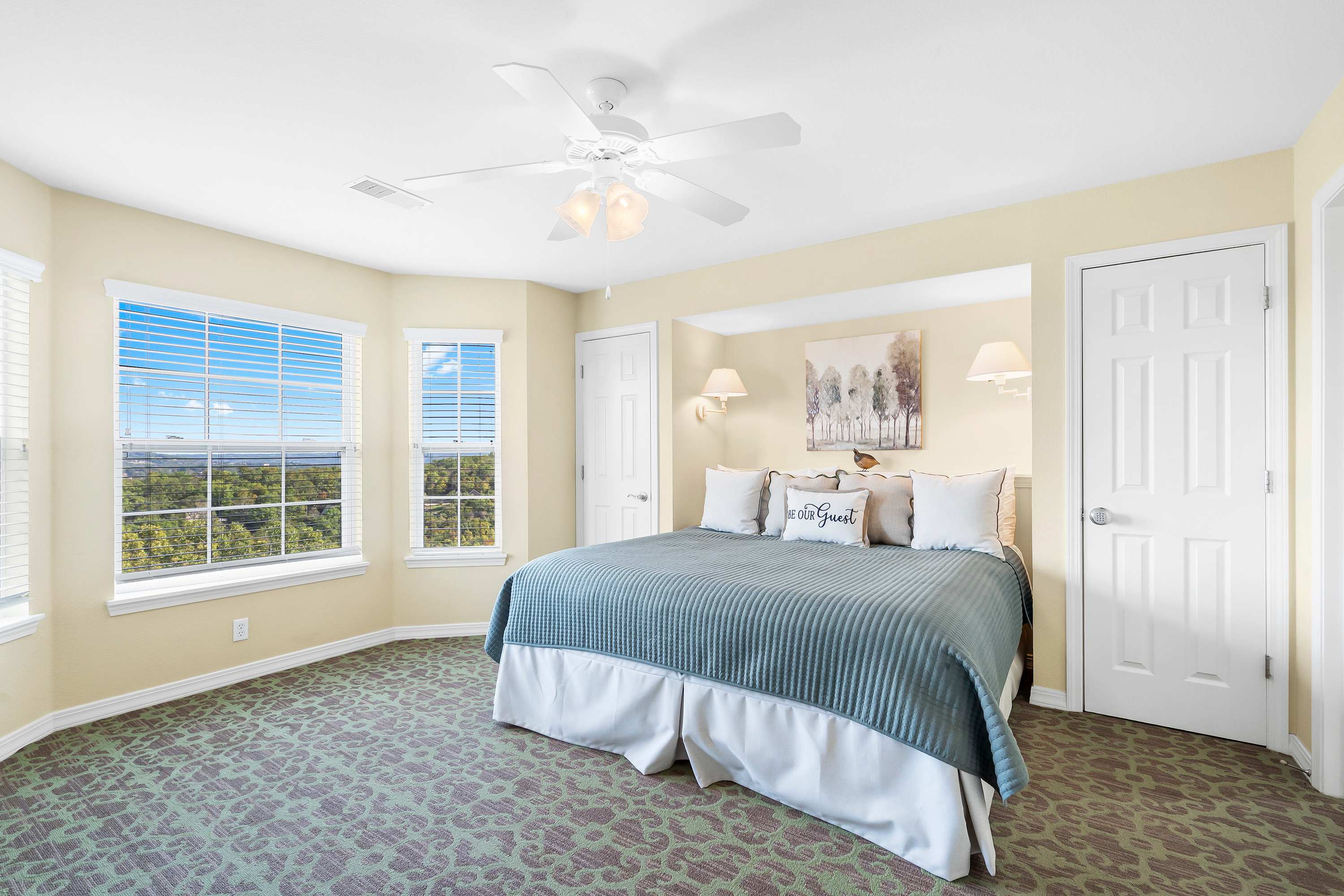 The primary king suite boasts a smart TV & luxurious ensuite bath​