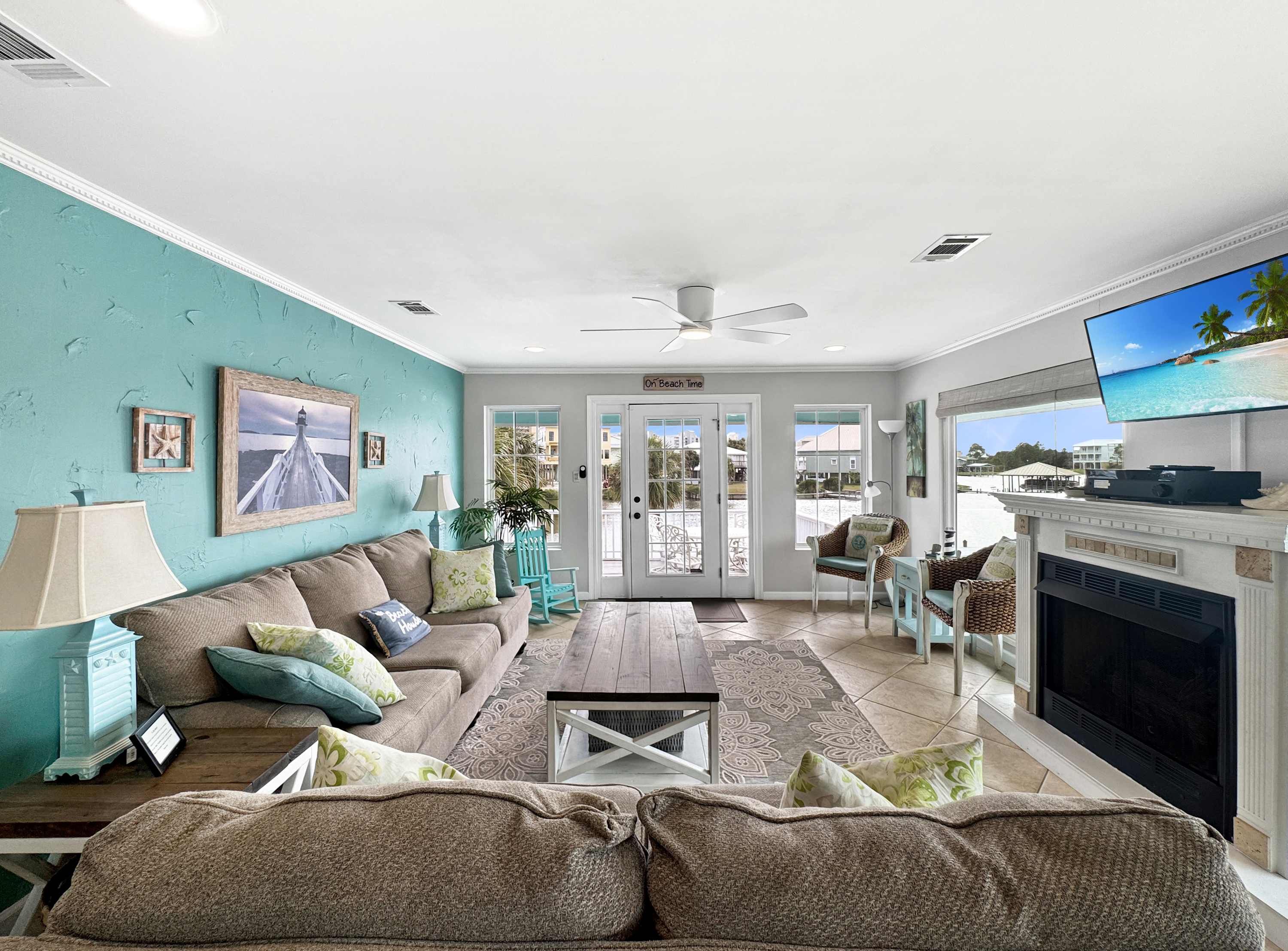 Chill, stream, and soak in the views from the comfy couch.