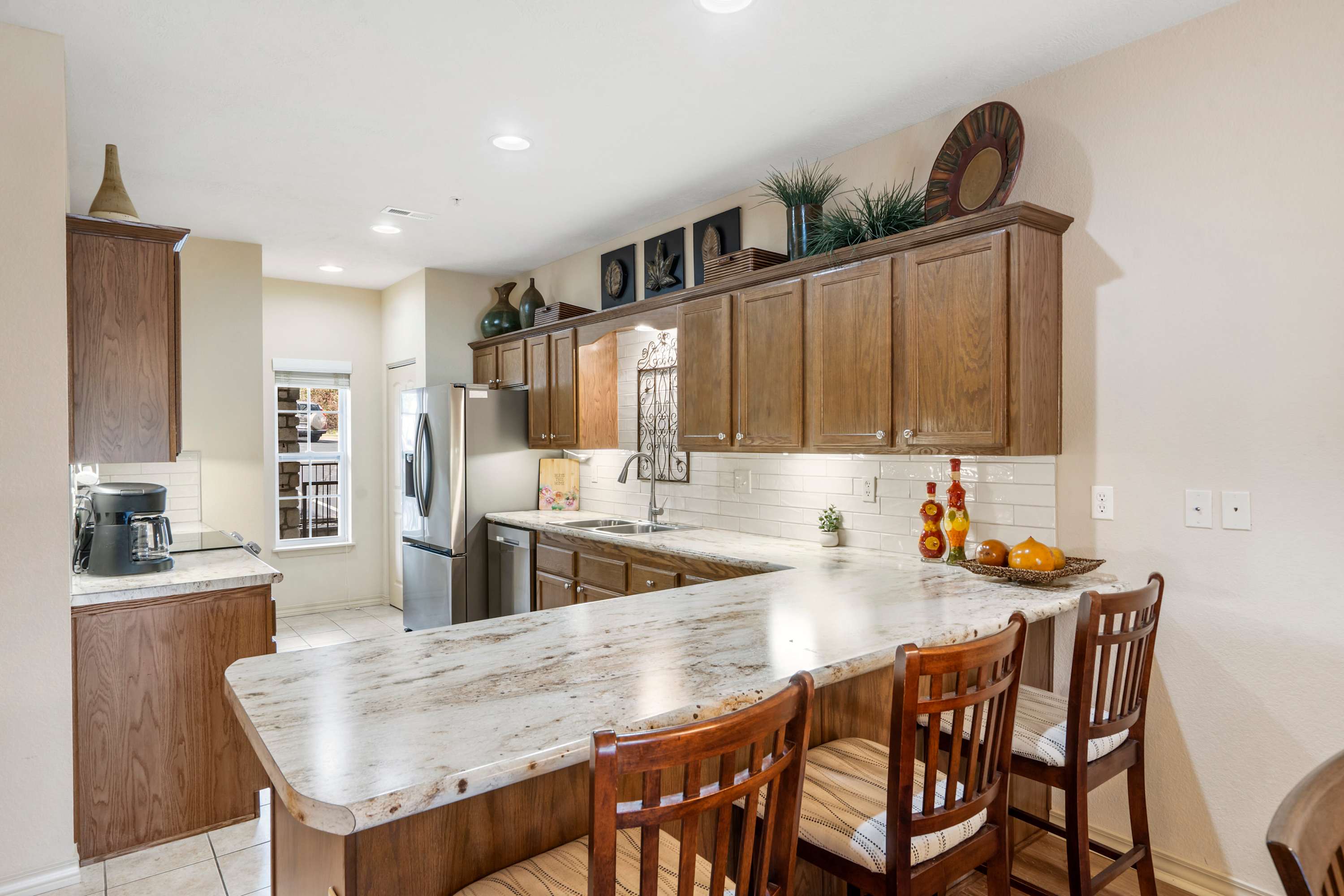 The open kitchen is well equipped for an unforgettable getaway​