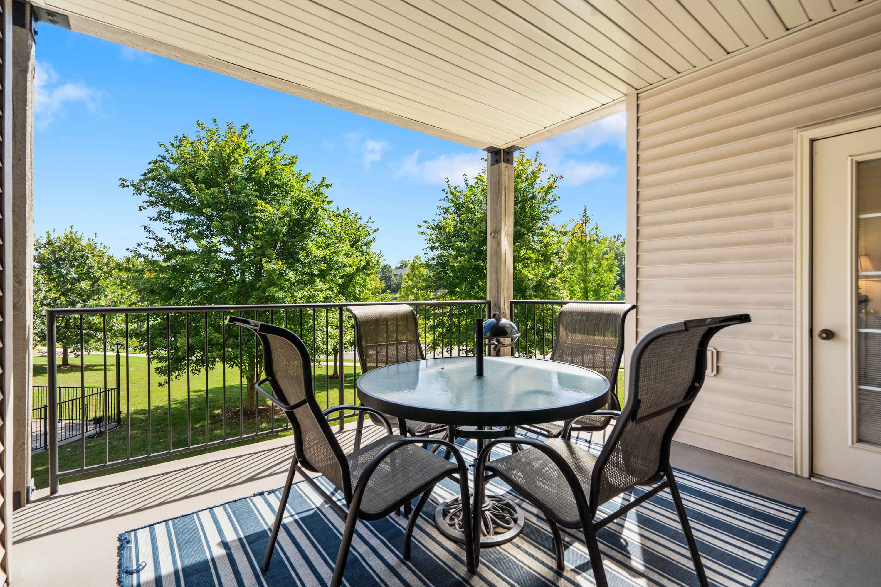Lounge the day away or dine alfresco with serene views on the balcony​