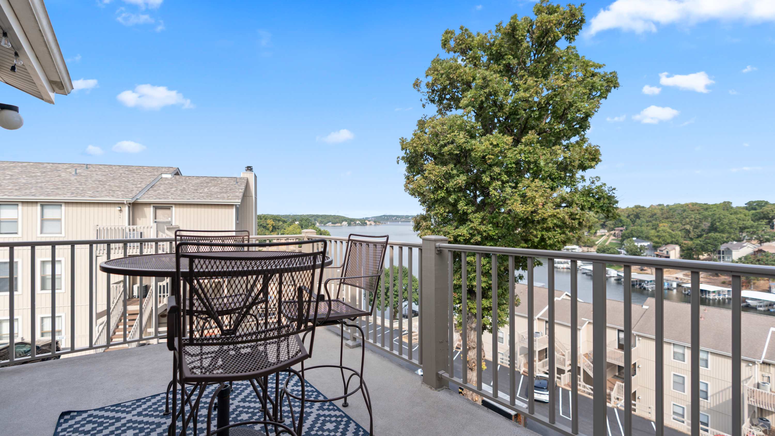 Lounge the day away or dine alfresco with lake views on the balcony​