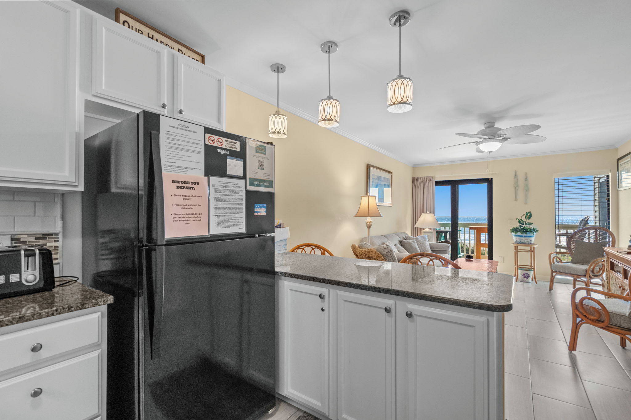 Open layout: kitchen and living room