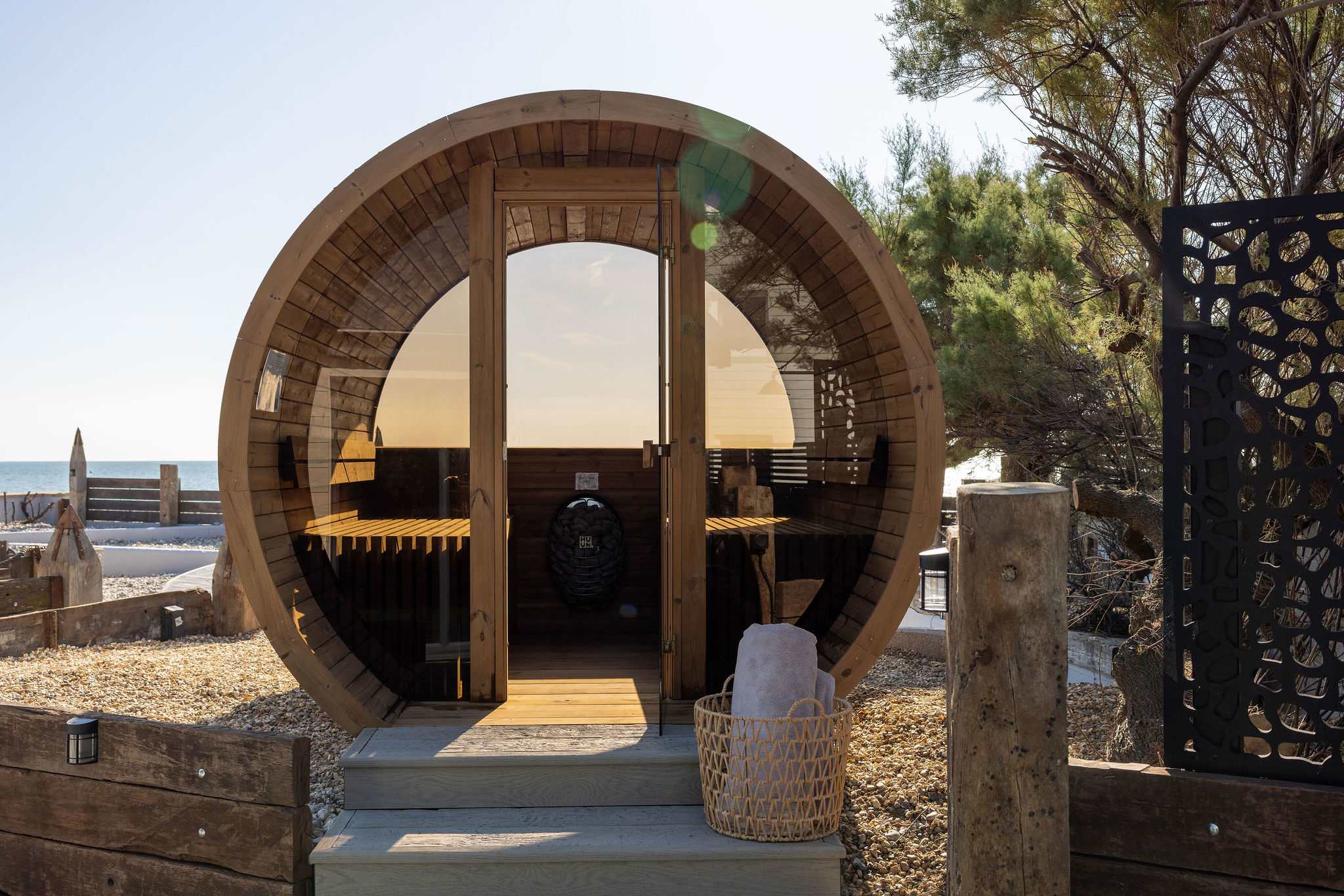 Head out to your own private sauna with sea views any time you like.