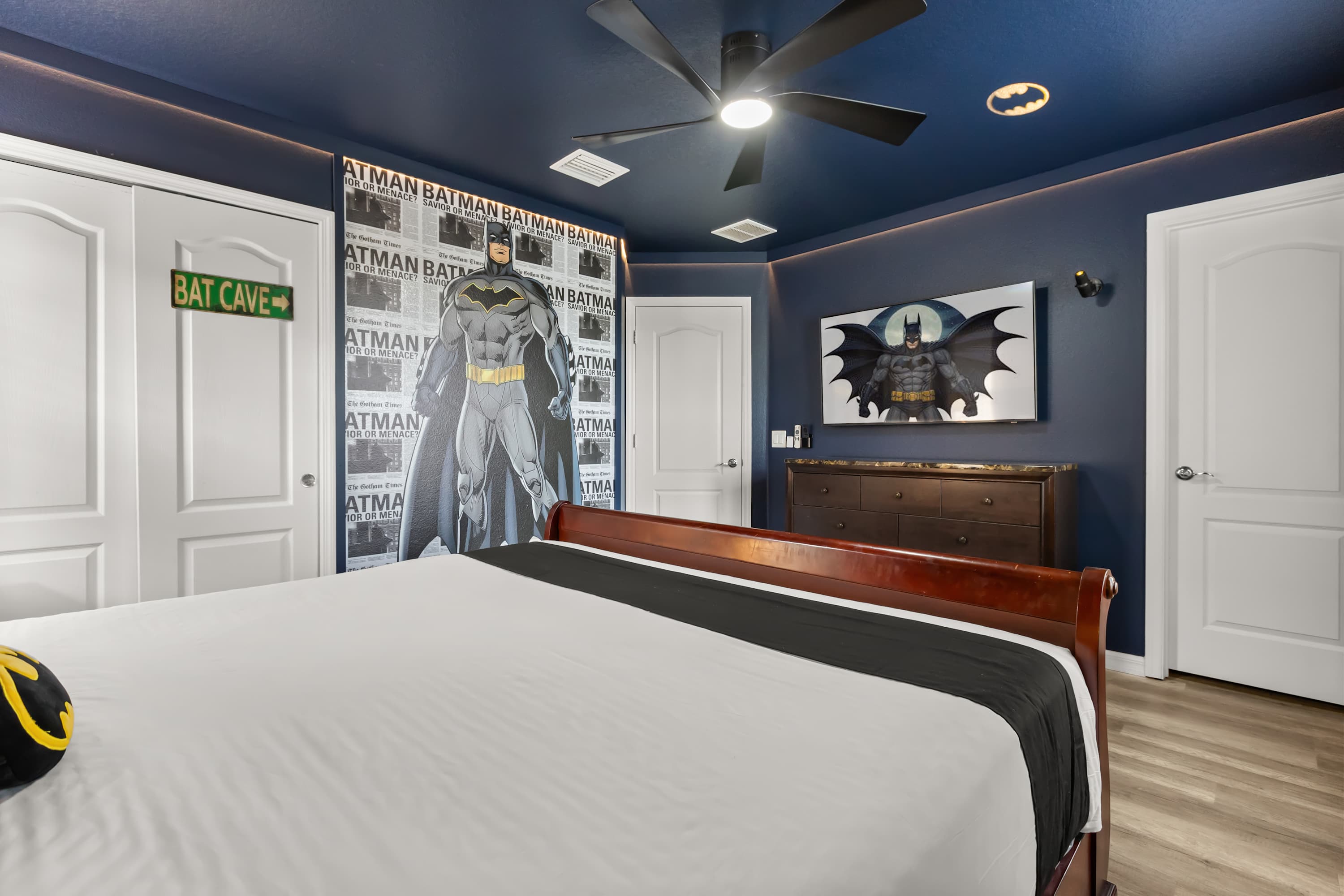 Batman Themed Bedroom with smart TV