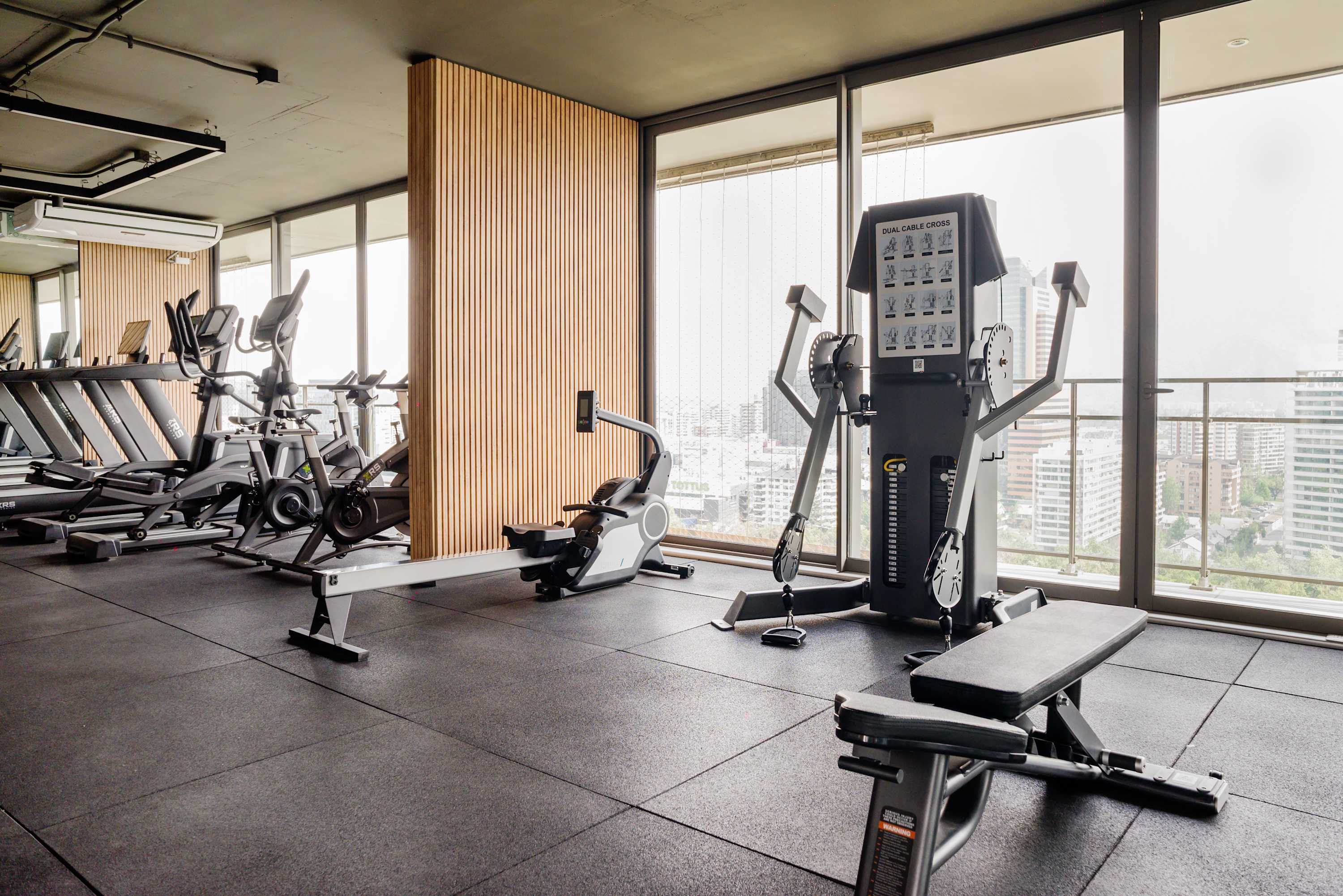 Stay fit with access to a modern gym featuring top-notch equipment and stunning city views.