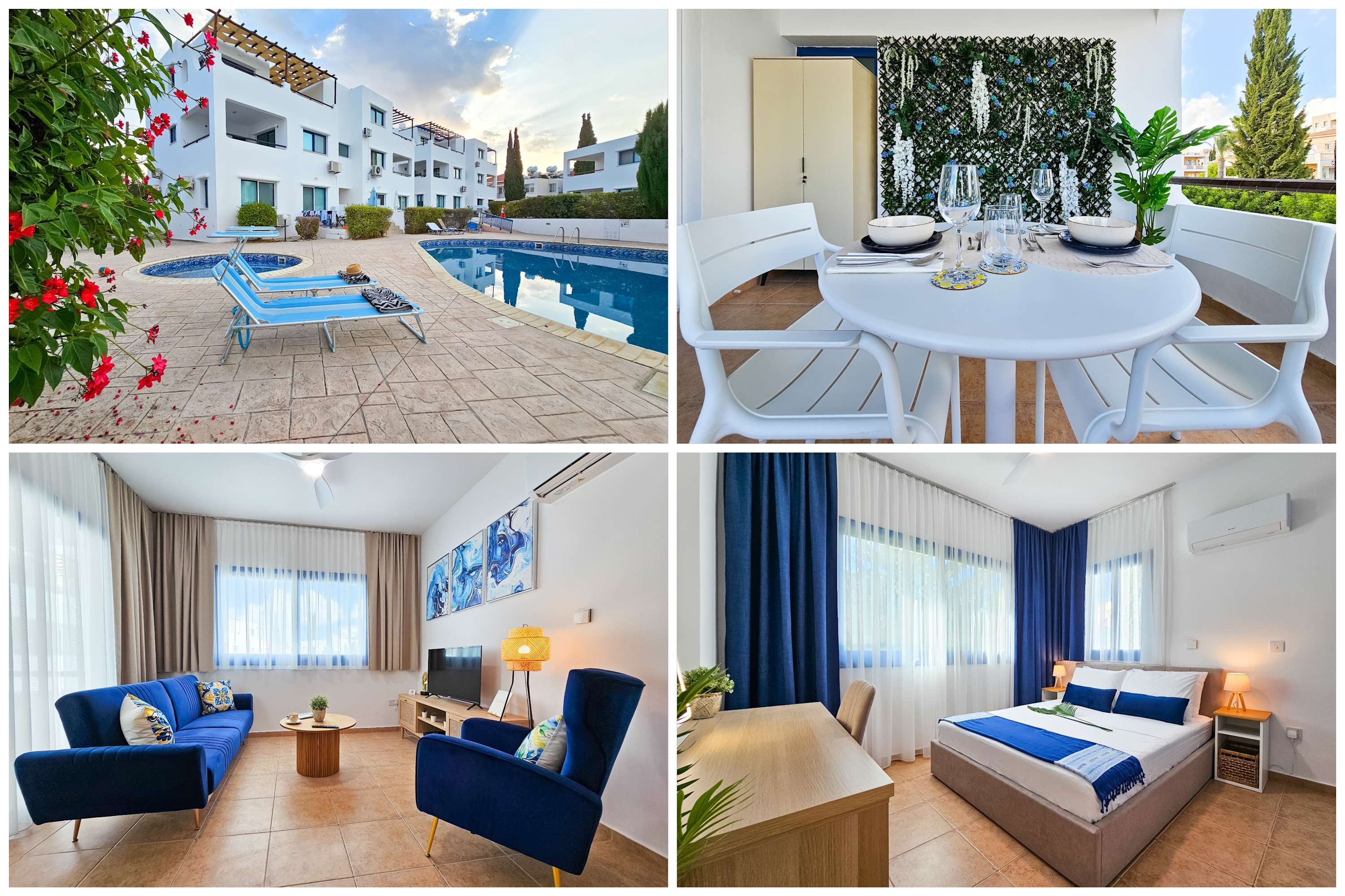 Stylish 1BR Apt. Pool Views | Private Patio | 1min walk to 5-star Gym
