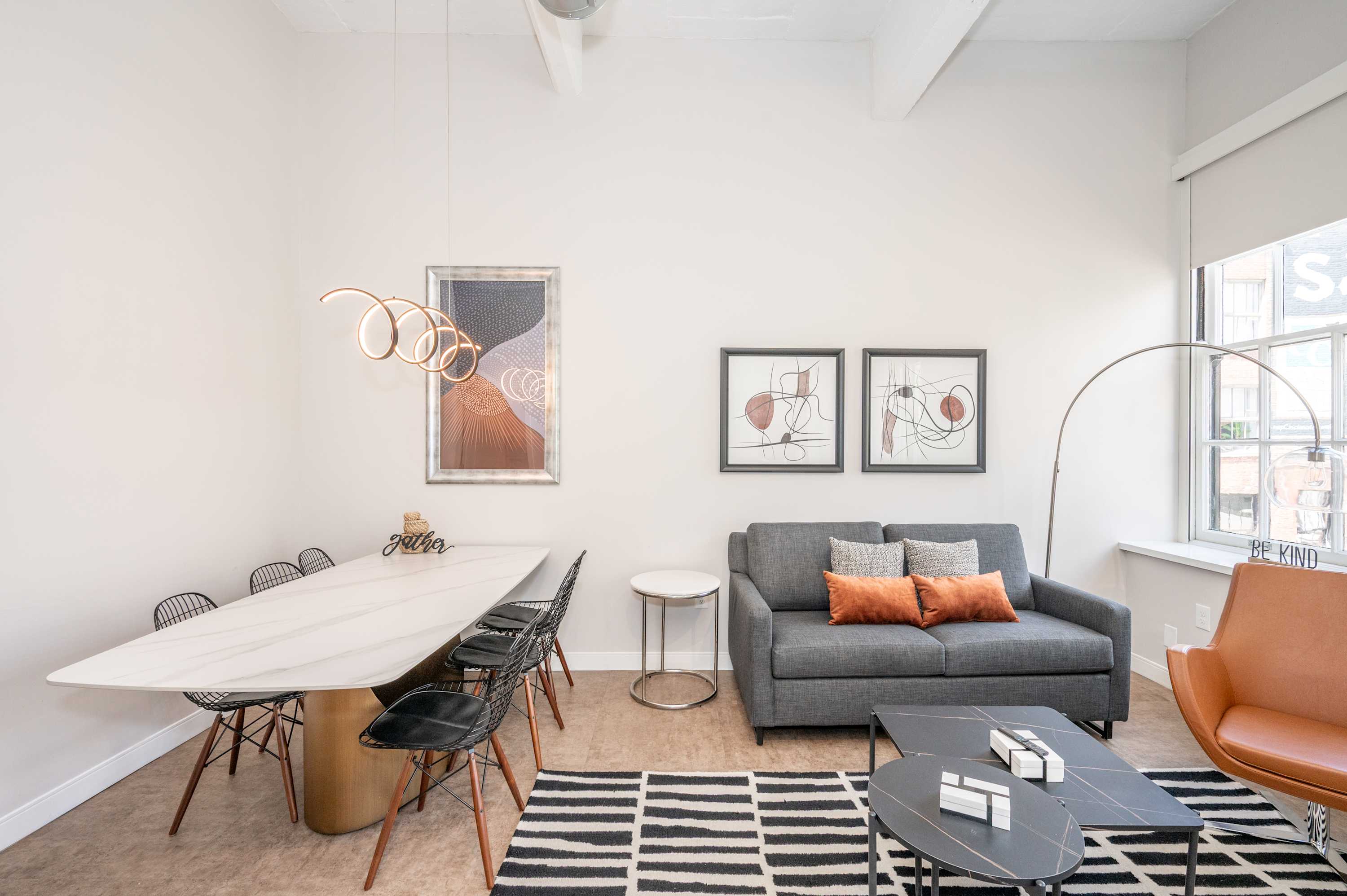 Enjoy the comfortable sleeper sofa and breezy, open layout of the main living spaces​
